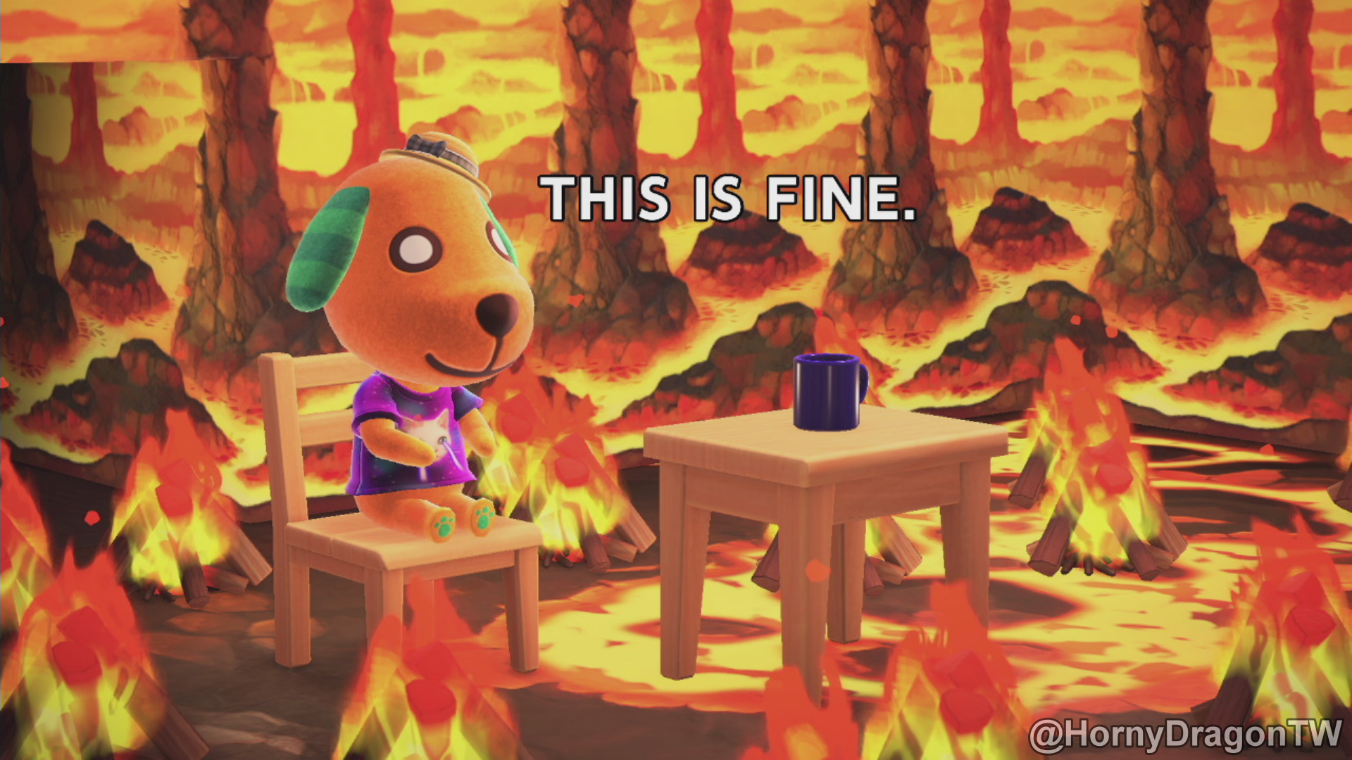 Download This Is Fine Dog Getting Sick Wallpaper
