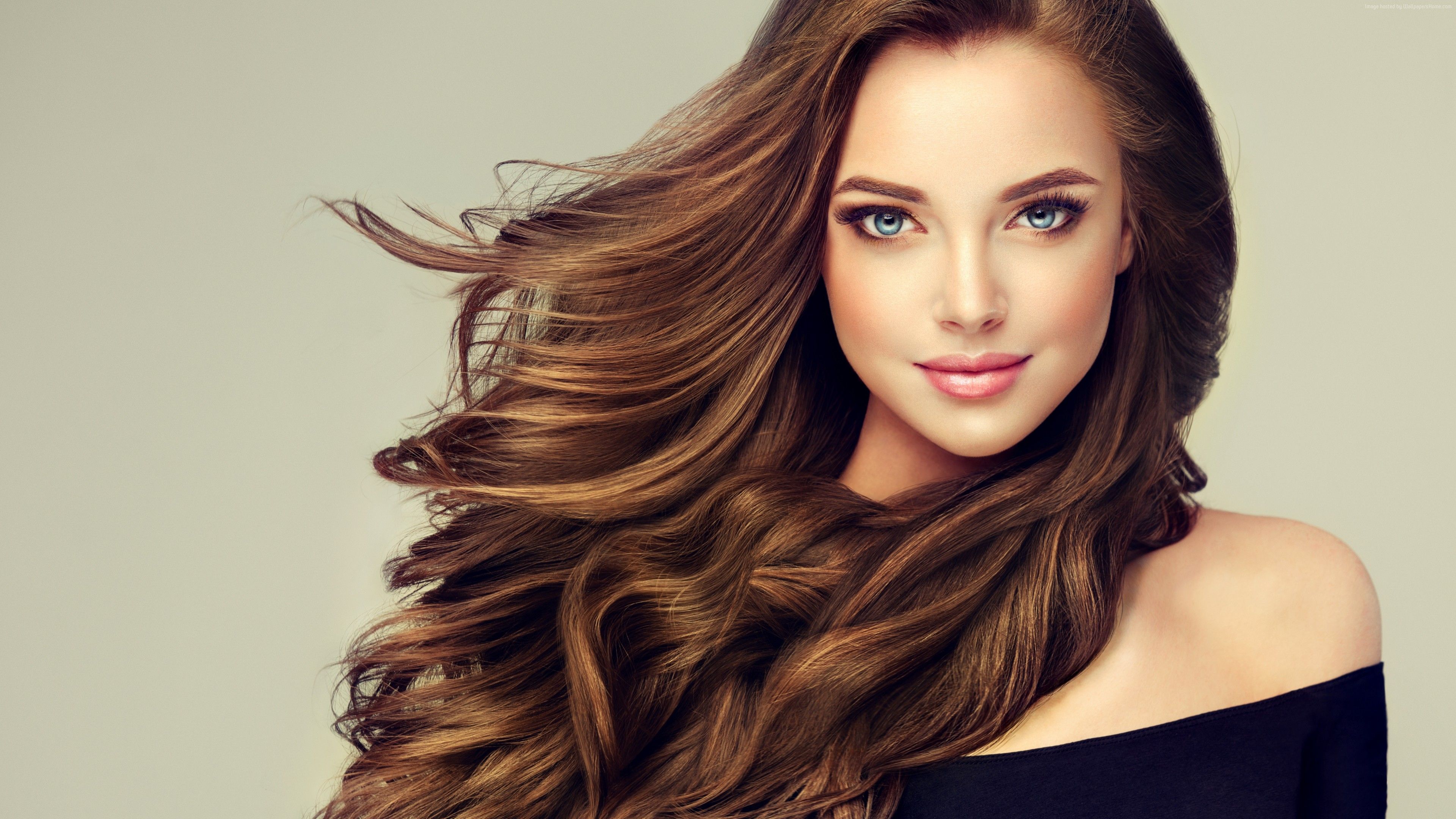 Wallpaper Blue Eyes, Brunette, Face, 4K, 5K, Girls Wallpaper Download Resolution 4K Wallpaper