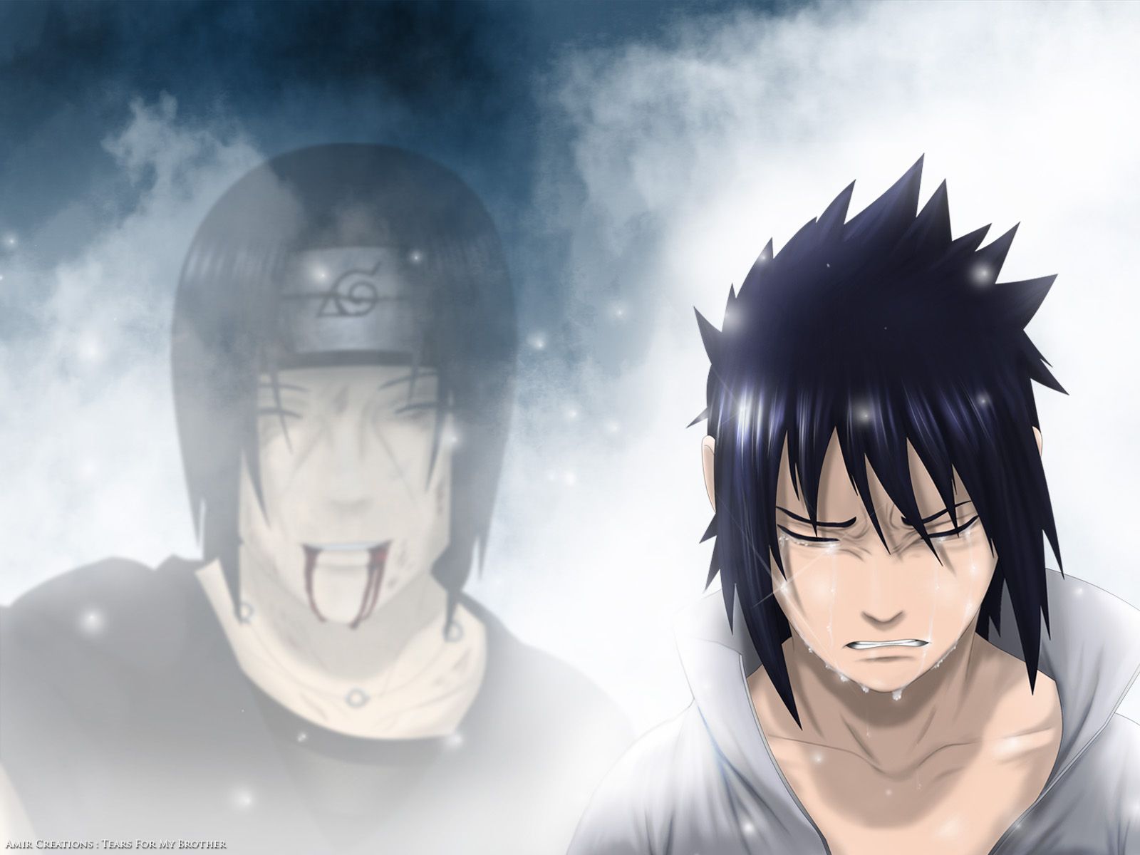 Tears Uchiha Sasuke Naruto: Shippuden Uchiha Itachi anime boys crying brothers wallpaperx1200