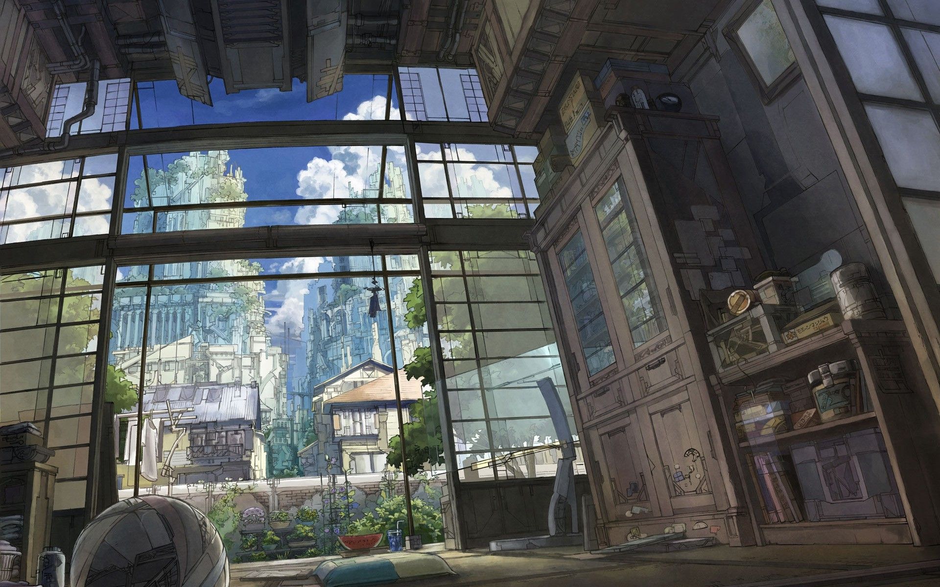 anime, Indoors, Peace, Landscape Wallpaper HD / Desktop and Mobile Background