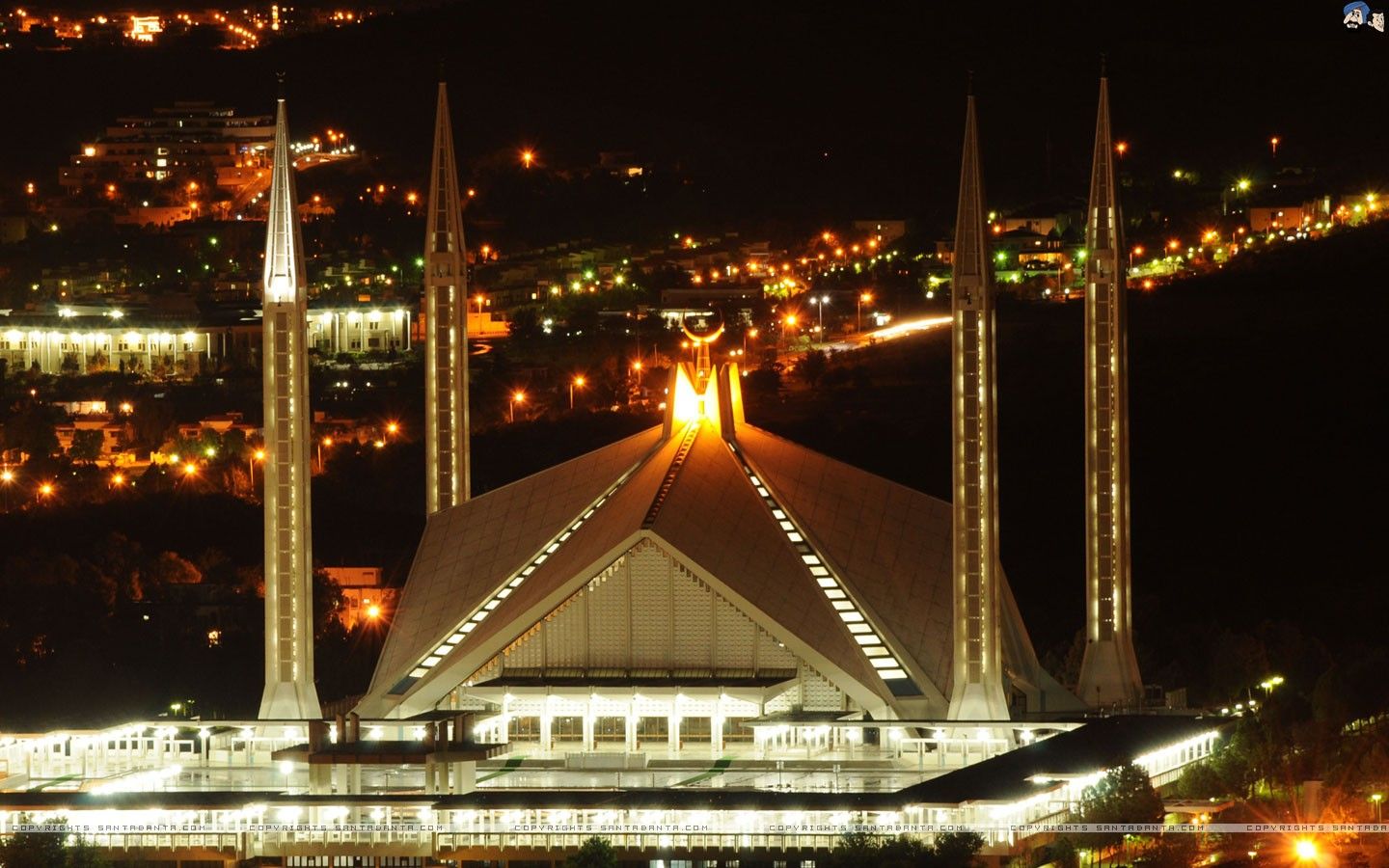 night, Architecture, Buildings, Islam, Mosques, Faisal, Mosque Wallpaper HD / Desktop and Mobile Background