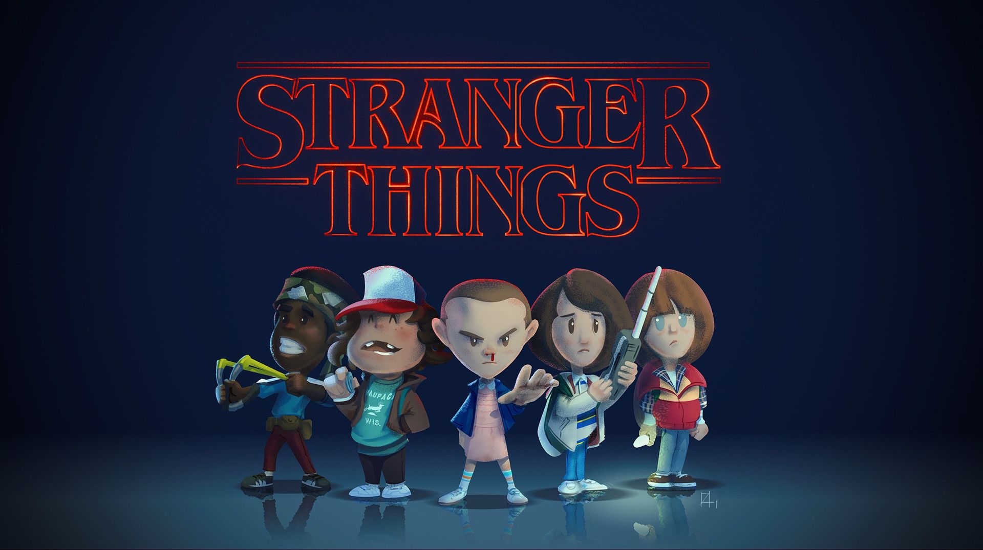 stranger things, tv shows, hd, artwork, artist, digital art, minimalism, artstation Gallery HD Wallpaper