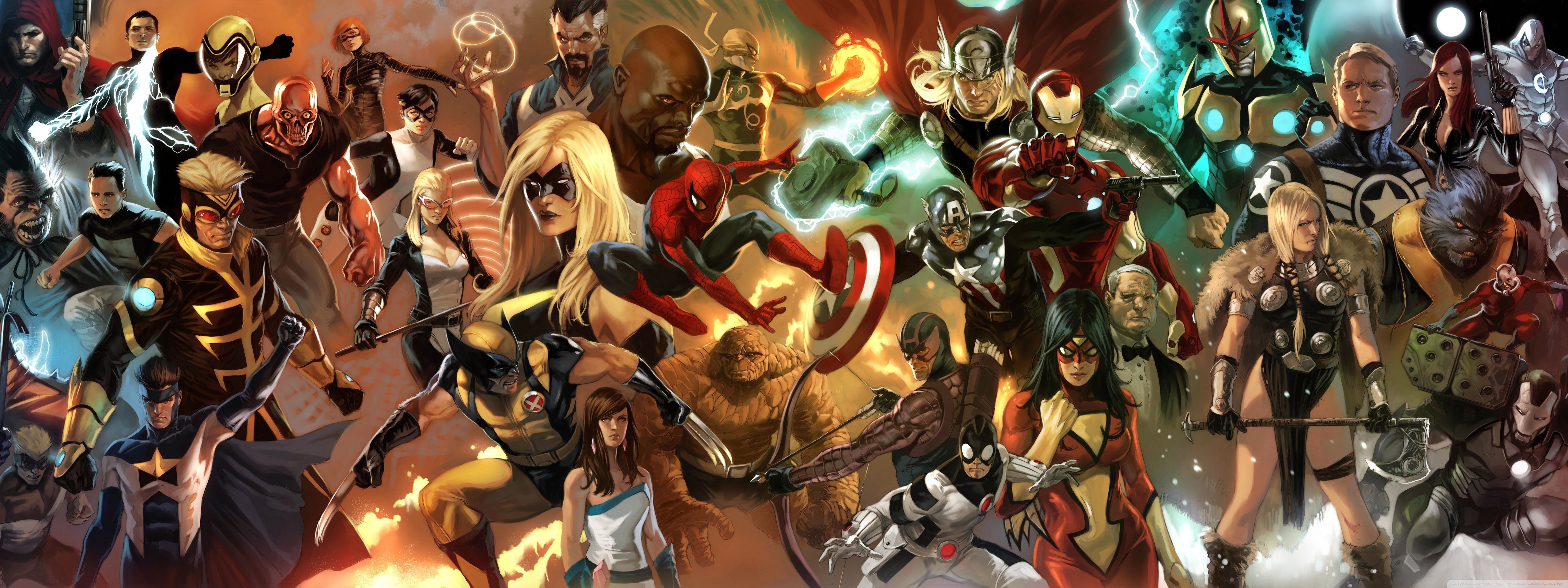 Marvel Comics Characters Ultra HD Desktop Background Wallpaper for: Multi Display, Dual Monitor