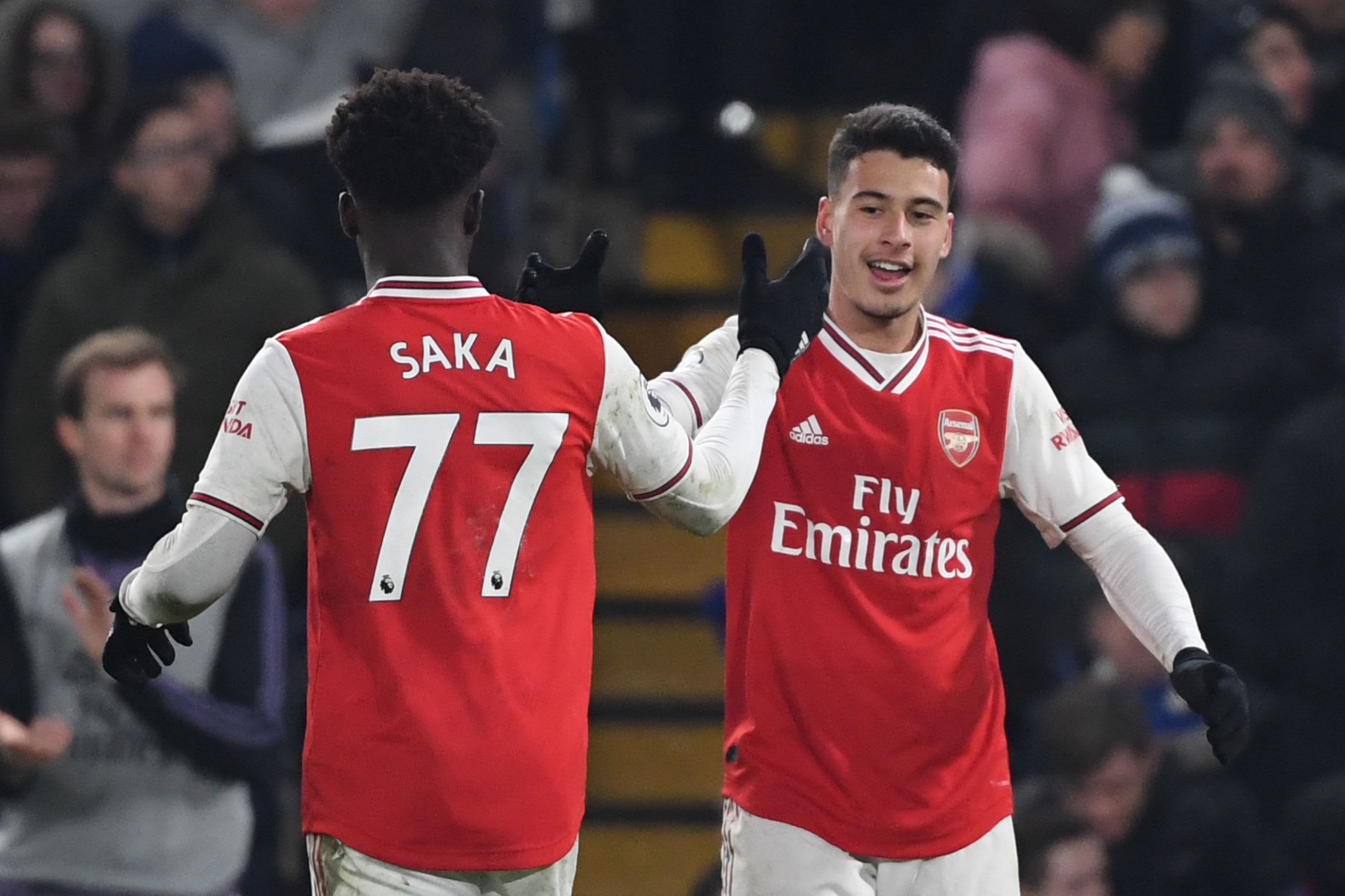 Arsenal, Bukayo Saka, Gabriel Martinelli Saka And Martinelli, Download Wallpaper