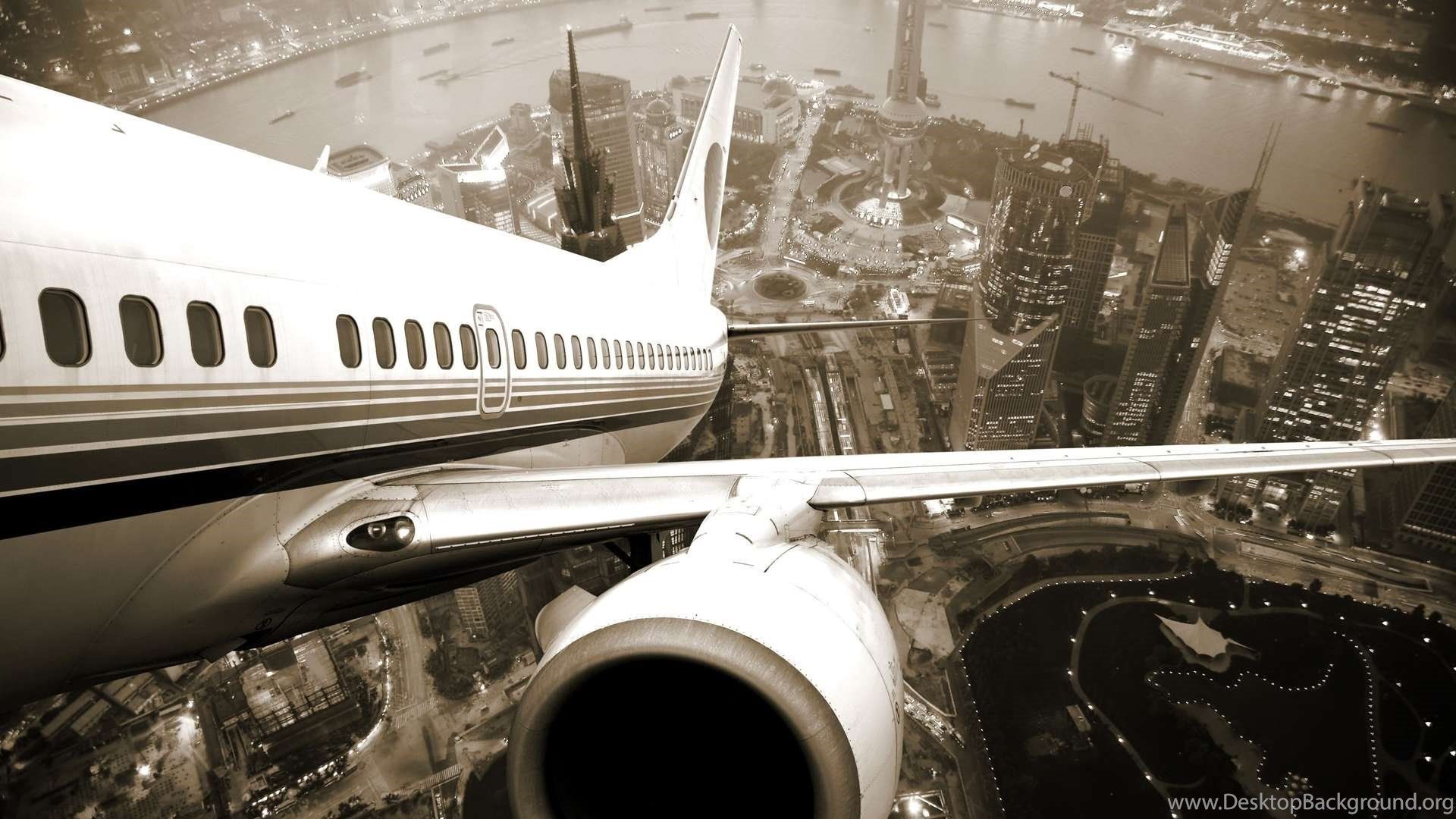 City Leaving Plane, Full HD Desktop Wallpaper, Wallinda Desktop Background