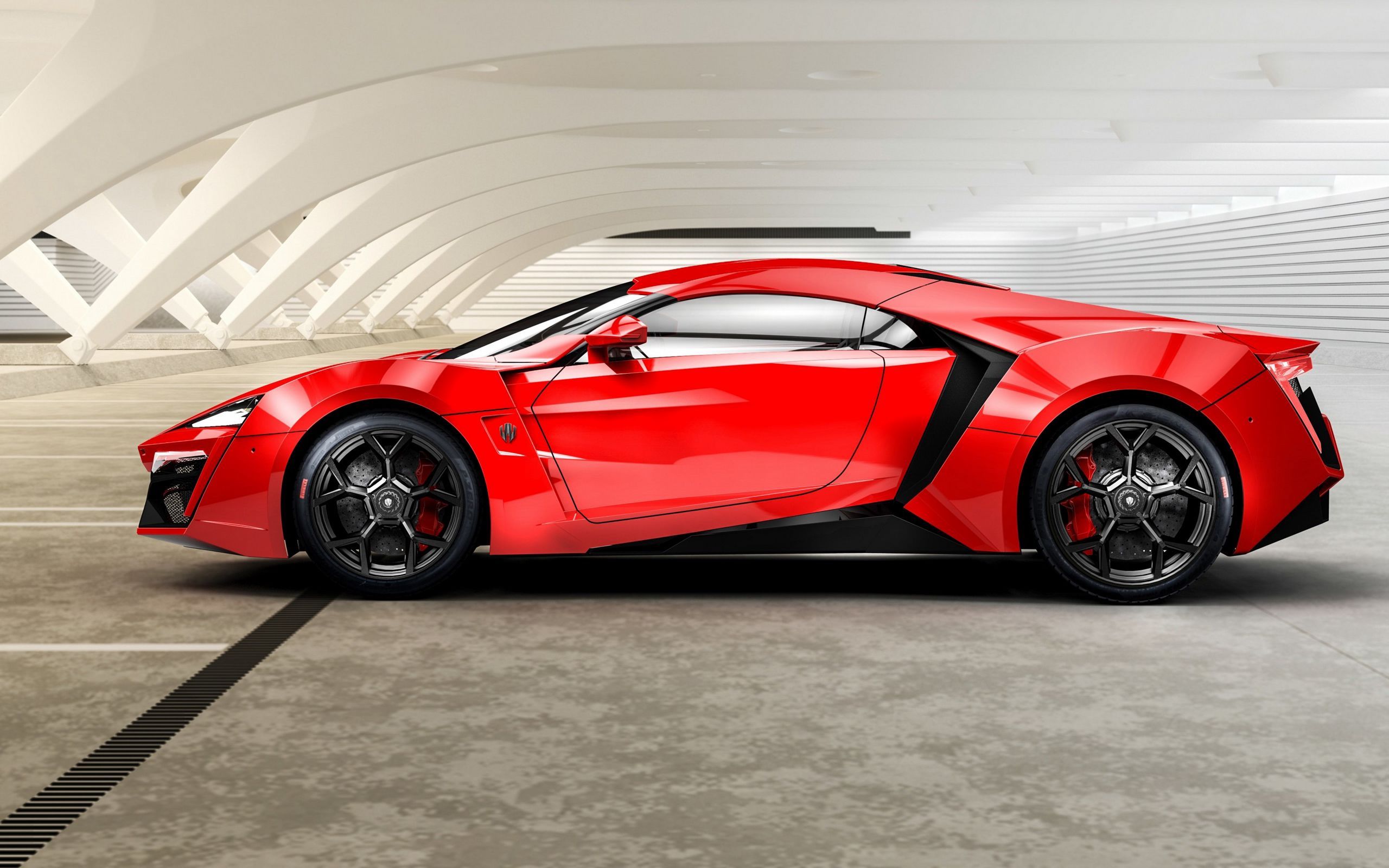 Download wallpaper 2560x1600 lykan, hypersport, w motors, red, side view widescreen 16:10 HD background