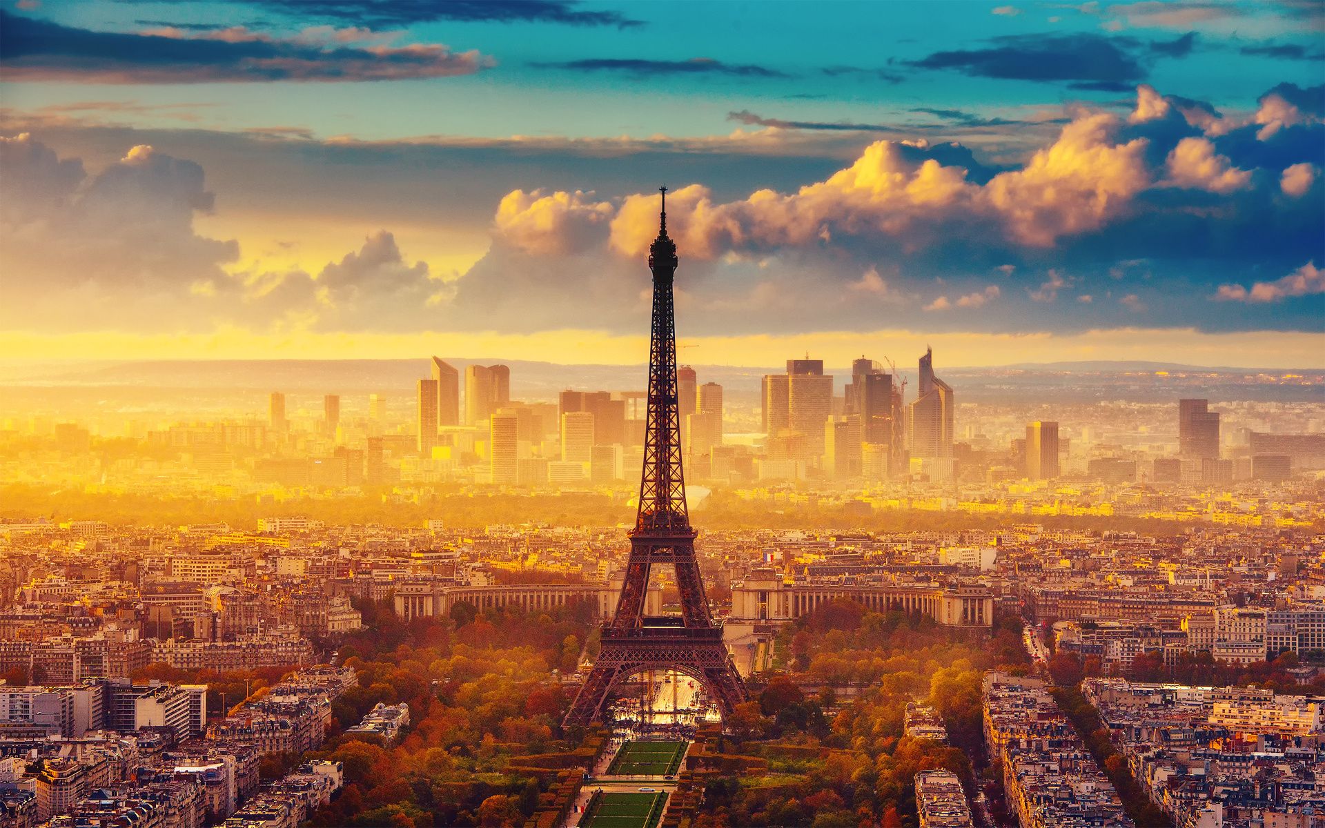 City Paris Eiffel Tower France autumn wallpaperx1200