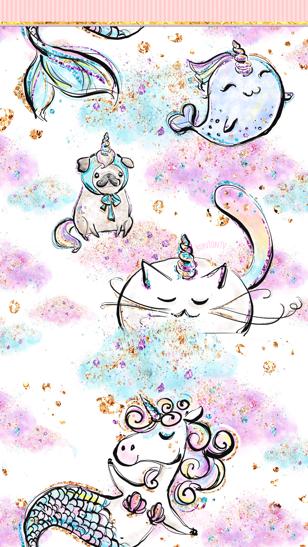 Phone Wallpaper HD Cute Unicorn Glitter Art BonTon TV Background 10. Unicorn wallpaper cute, Watercolor wallpaper iphone, Cute wallpaper background