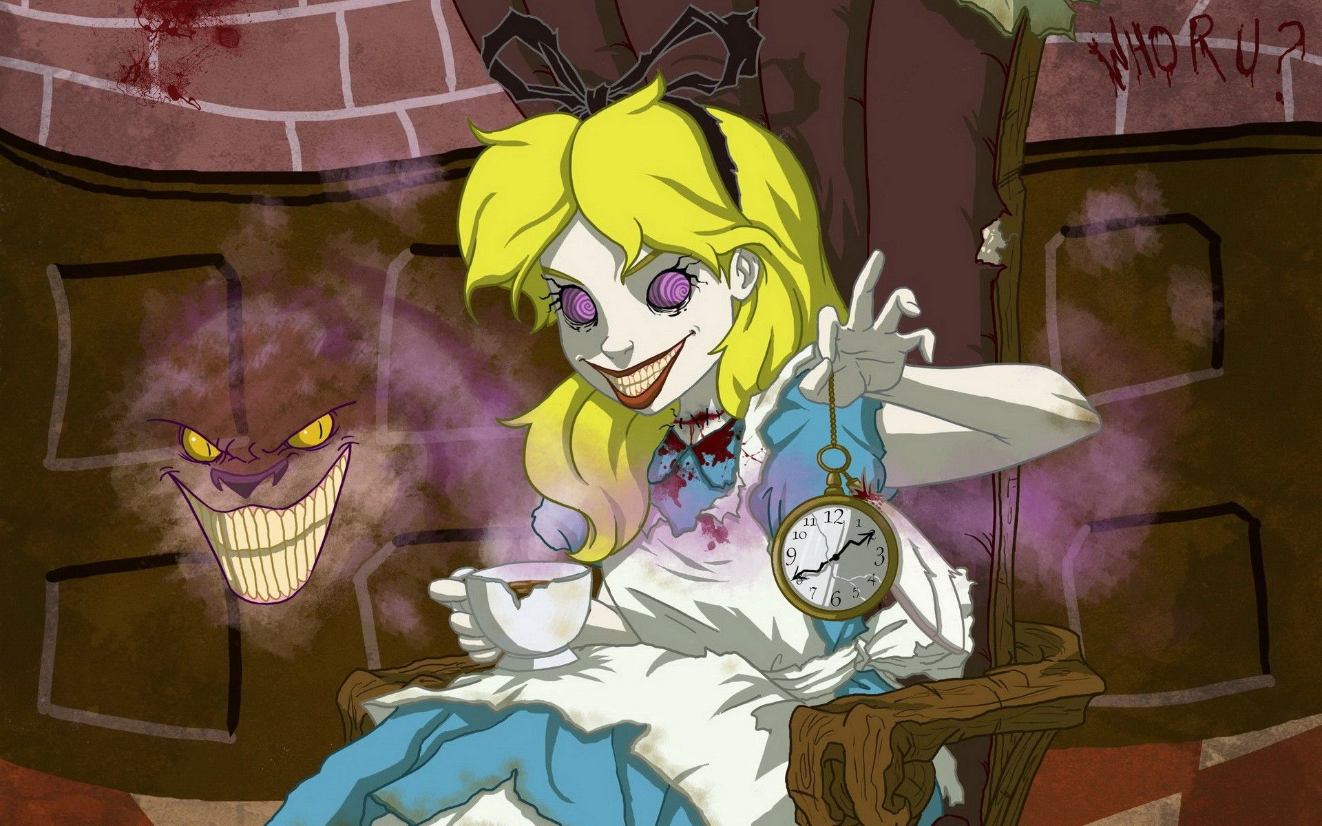 dark, Alice in Wonderland, twisted wallpaper