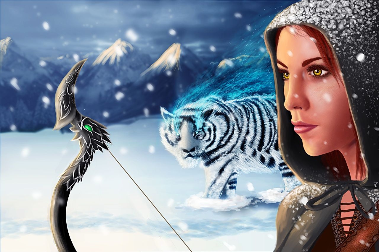 Image World of WarCraft Tigers Archers mirana female Games Staring
