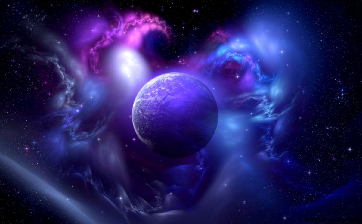Galaxy Purple Space And Planet