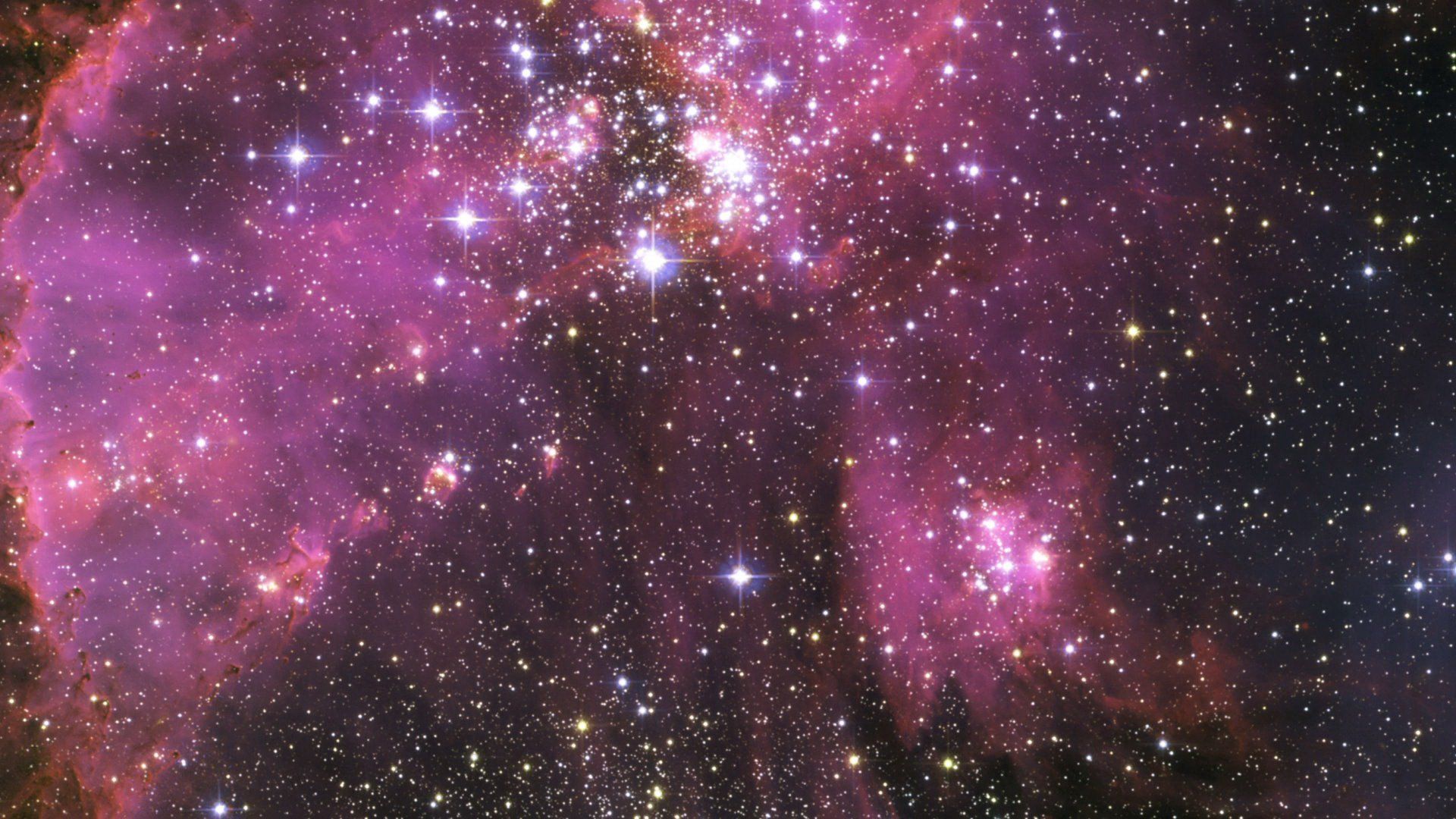 Outer space stars galaxies purple wallpaperx1080