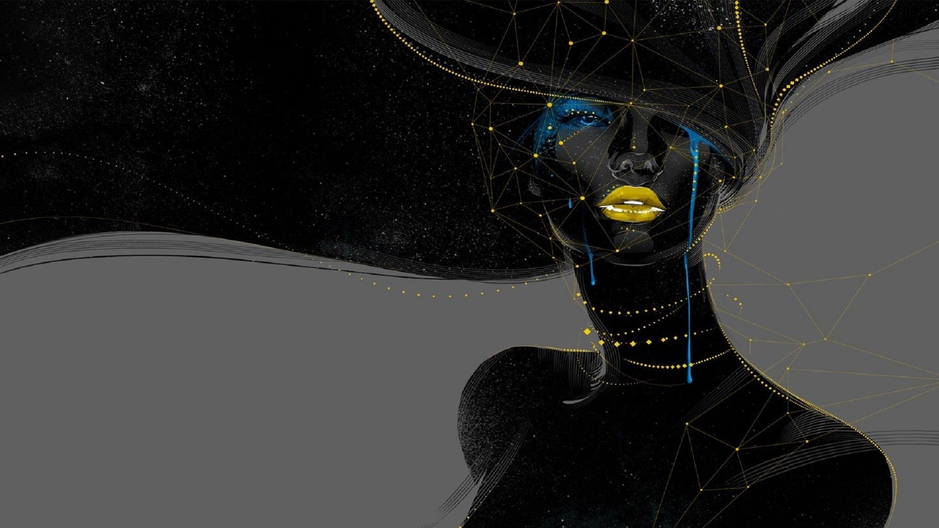 #digital art, #face, #abstract, #women, #geometry, wallpaper. Mocah.org HD Wallpaper