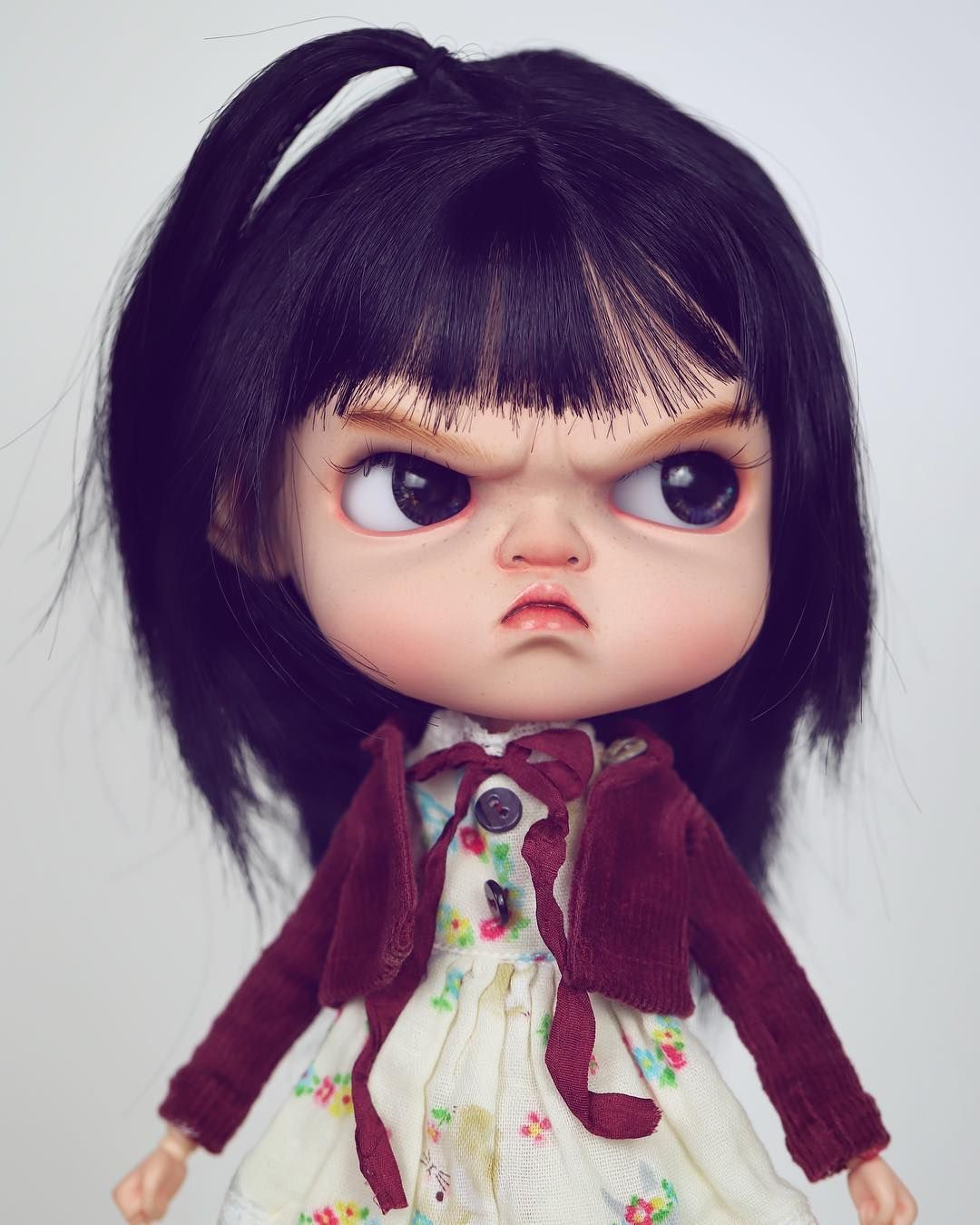 Image may contain: 1 person. Black baby art, Blythe dolls, Blythe doll costume