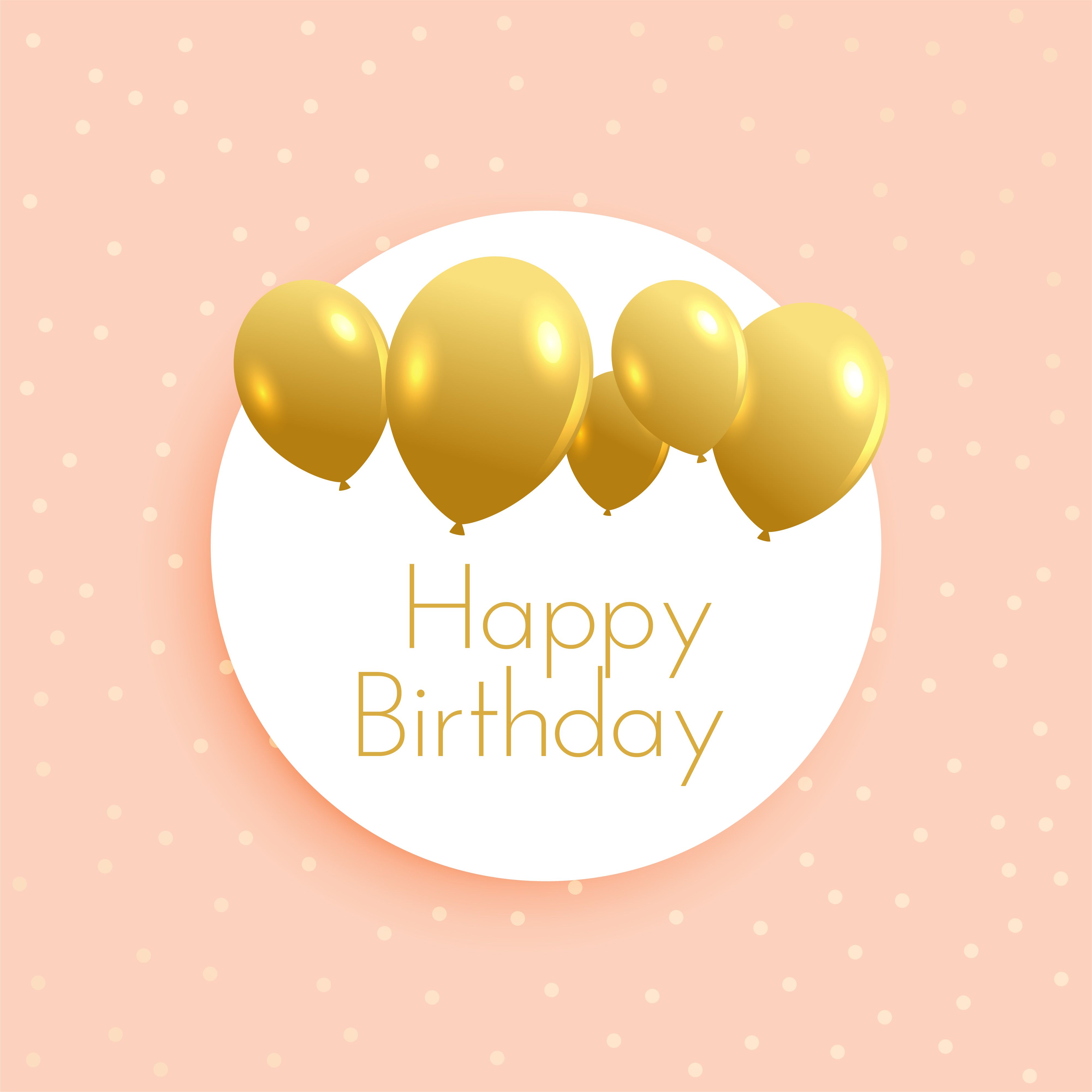 soft birthday background with golden balloons. Best happy birthday message, Birthday background, Happy birthday fun