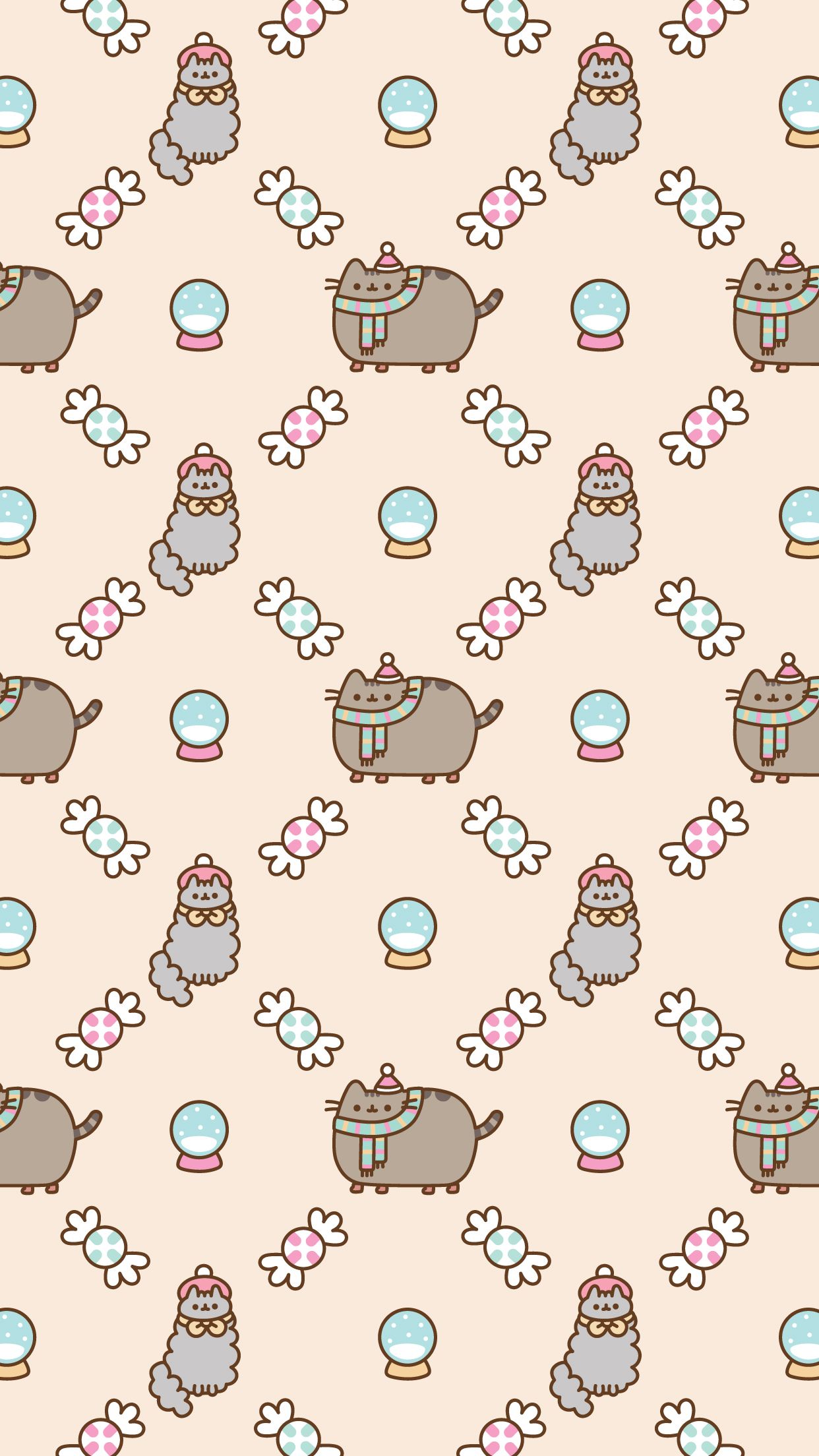 Free Christmas Pusheen Android and iPhone® Wallpaper - #ClairesBlog