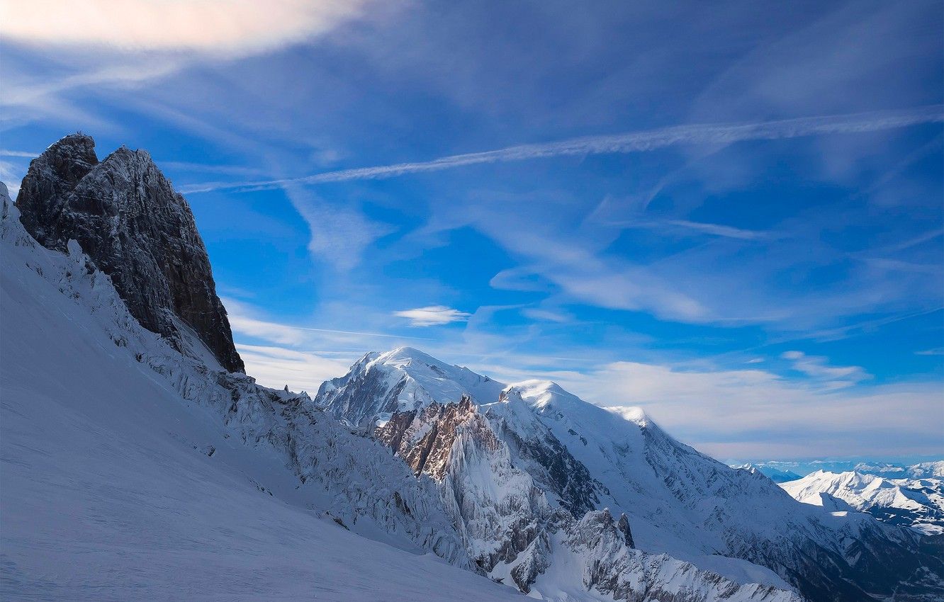 Wallpaper the sky, snow, mountains, France, Alps, France, Alps, Blanc, Mont Blanc image for desktop, section природа