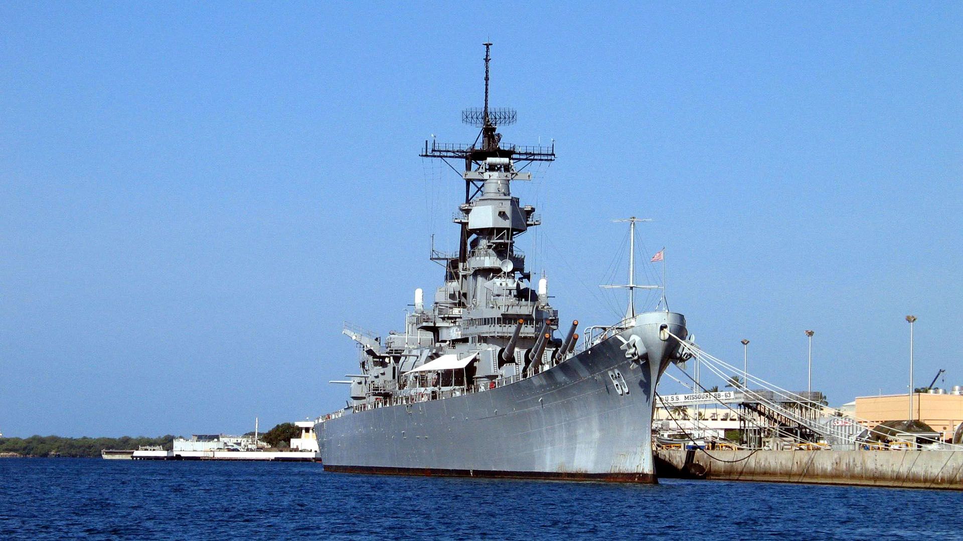 Military ships navy boats USS Missouri vehicles battleships wallpaperx1080