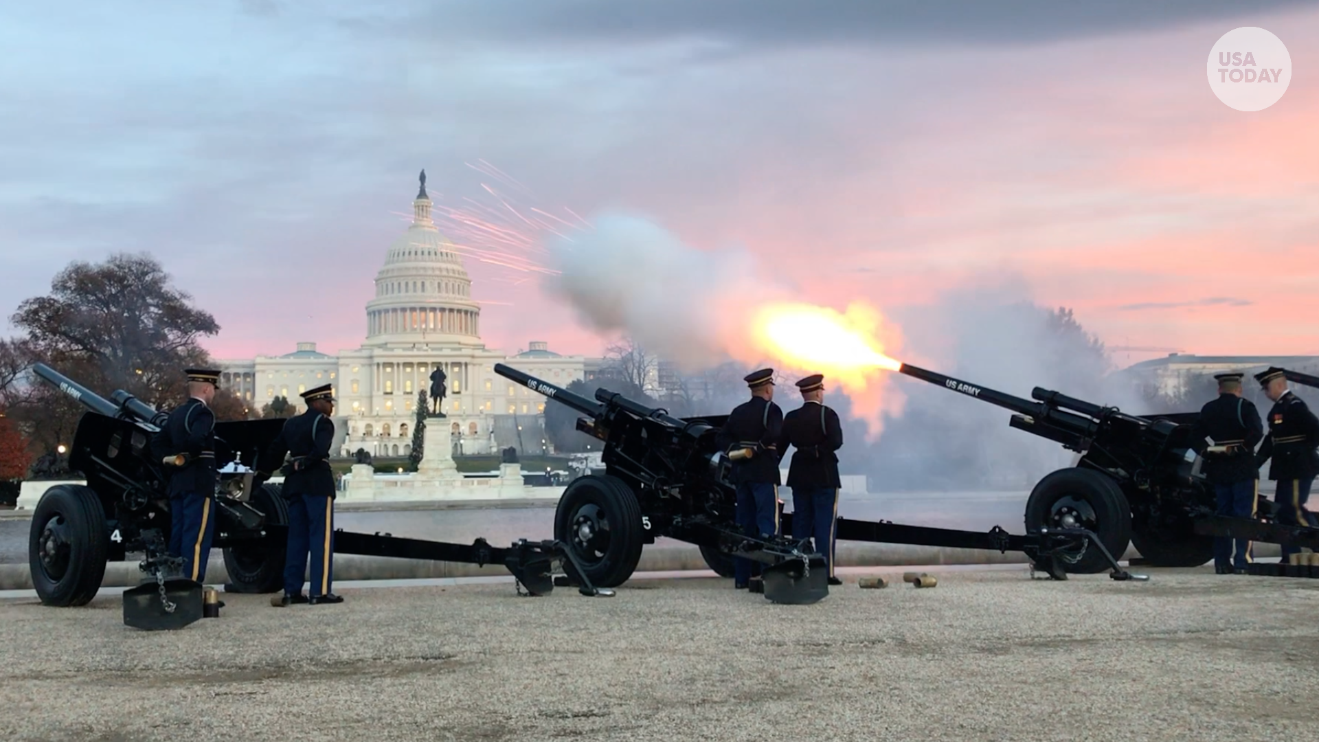 Watch: Cannons Fire 21 Gun Salute For George H.W. Bush