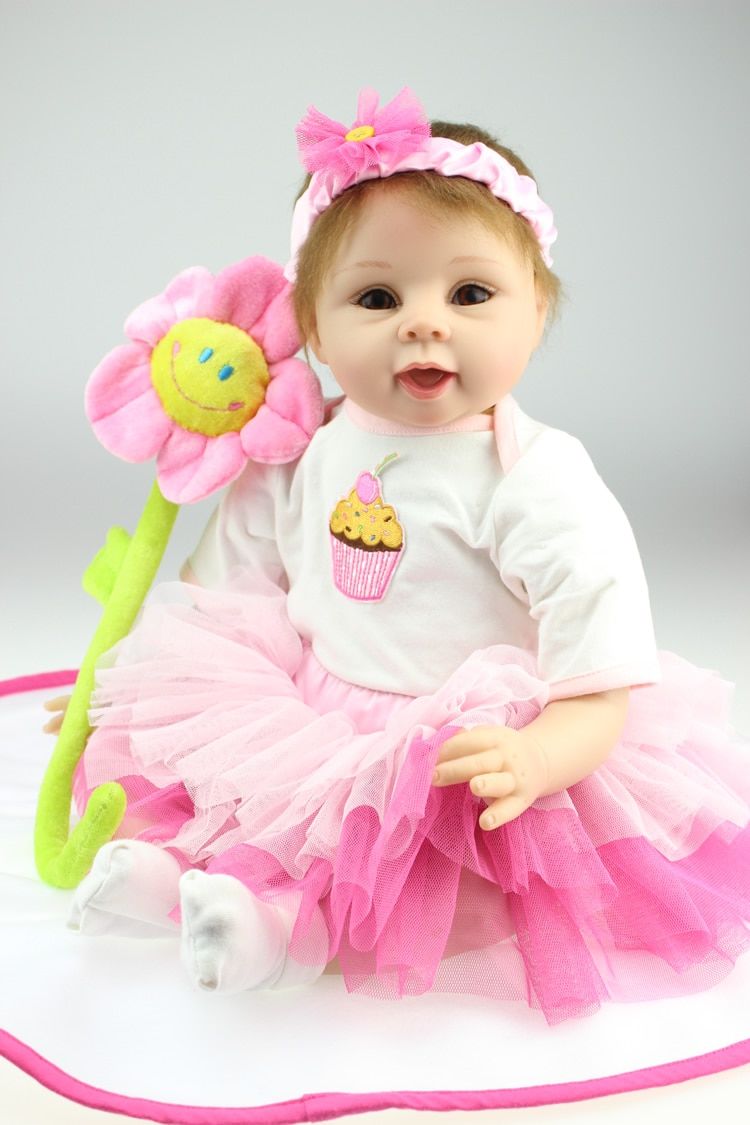 Free Shipping 55cm 22 Inches NPK DOLL Lifelike Newborn Baby Dolls For Girl Toys Big Size Soft Reallistc Silicone Reborn Babies. newborn baby doll. dolls for girlsbaby dolls for girls