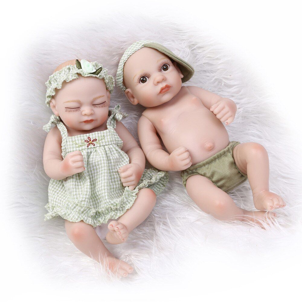 New 27CM mini silicone reborn dolls lifelike reborn babies bebes play house toys for children boneca reborn Juguetes Brinquedos. toy doll baby. toys exhaustbabies coat
