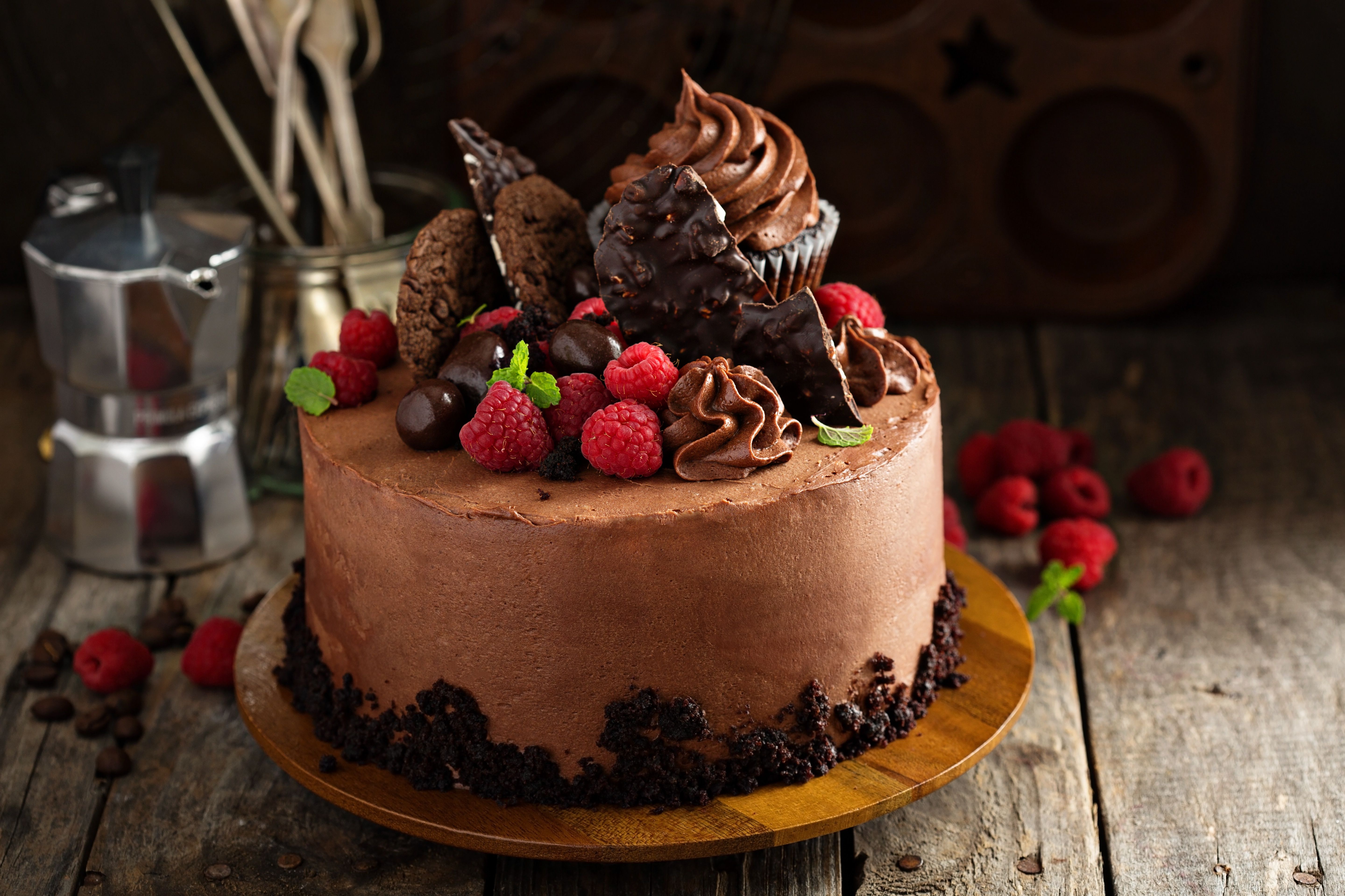 Chocolate Raspberry Cake 5k, HD Food, 4k Wallpaper, Image, Background, Photo and Picture