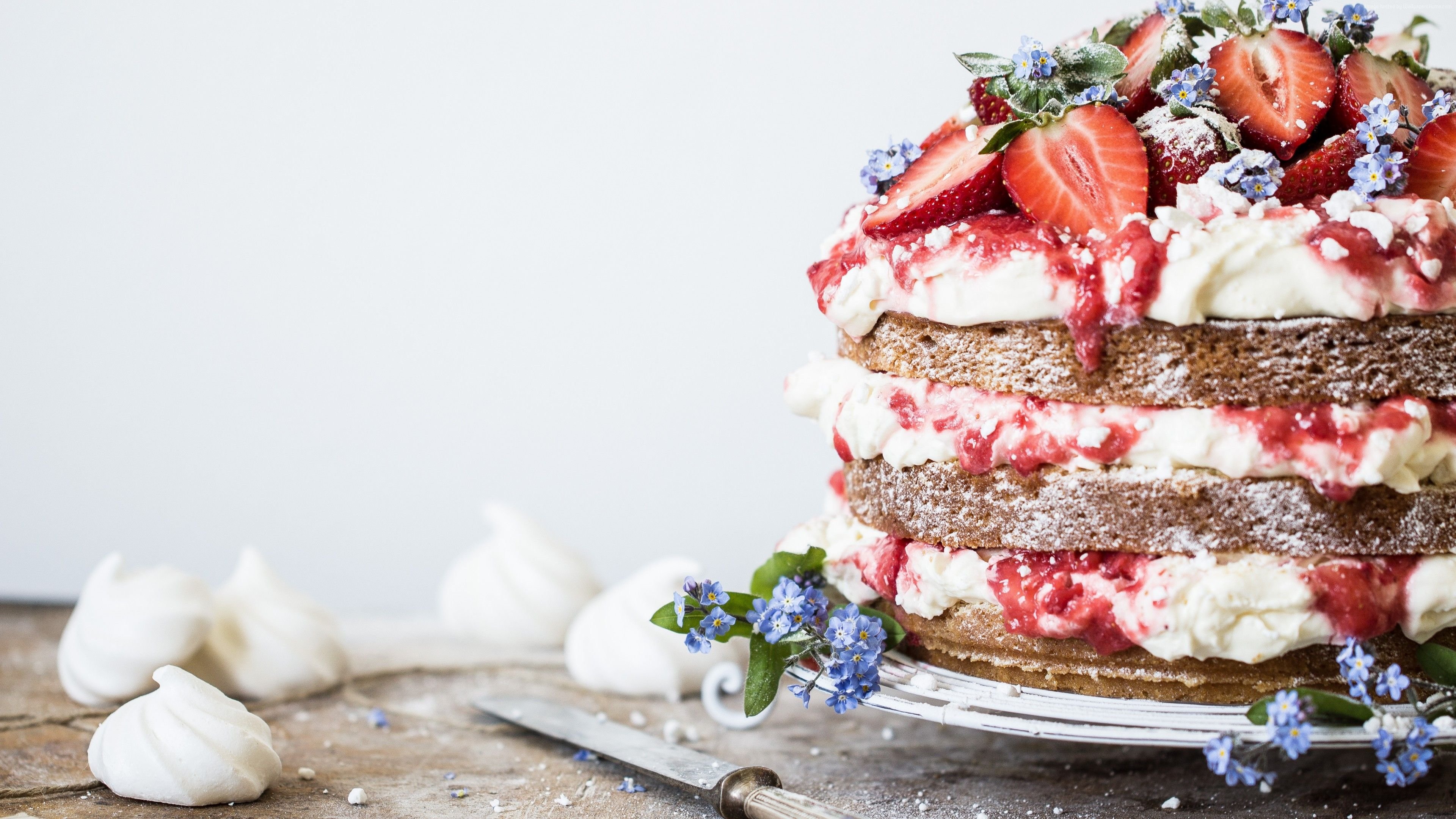 Wallpaper birthday cake, receipt, strawberry, 5k, Food Wallpaper Download Resolution 4K Wallpaper