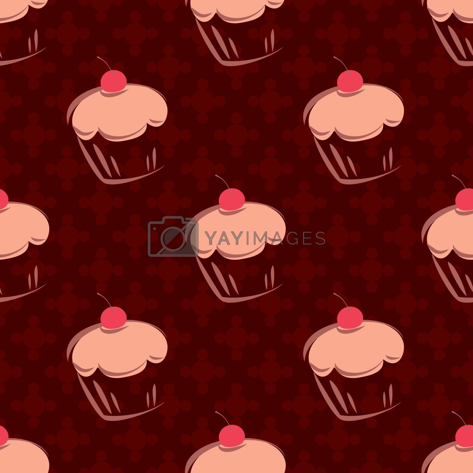 Tile vector cake wallpaper or cupcake background pattern Royalty Free Stock Image. YAYIMAGES Free and Vectors