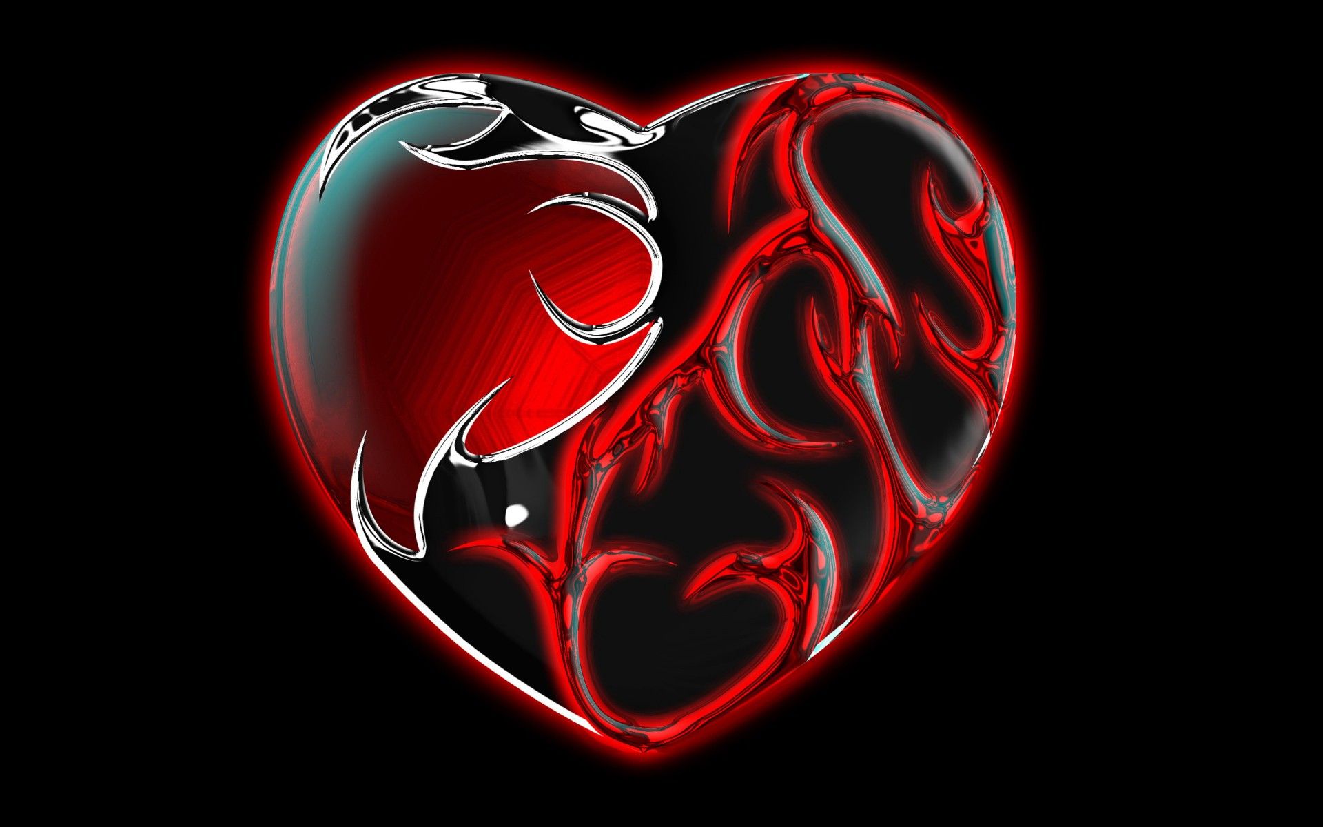 Heart Red Heart Black HD Wallpaper, Wallpaper13.com