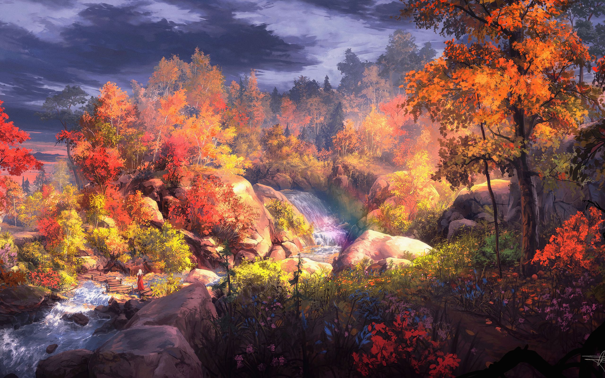 Fantasy Autumn Painting 4k 2560x1600 Resolution HD 4k Wallpaper, Image, Background, Photo and Picture