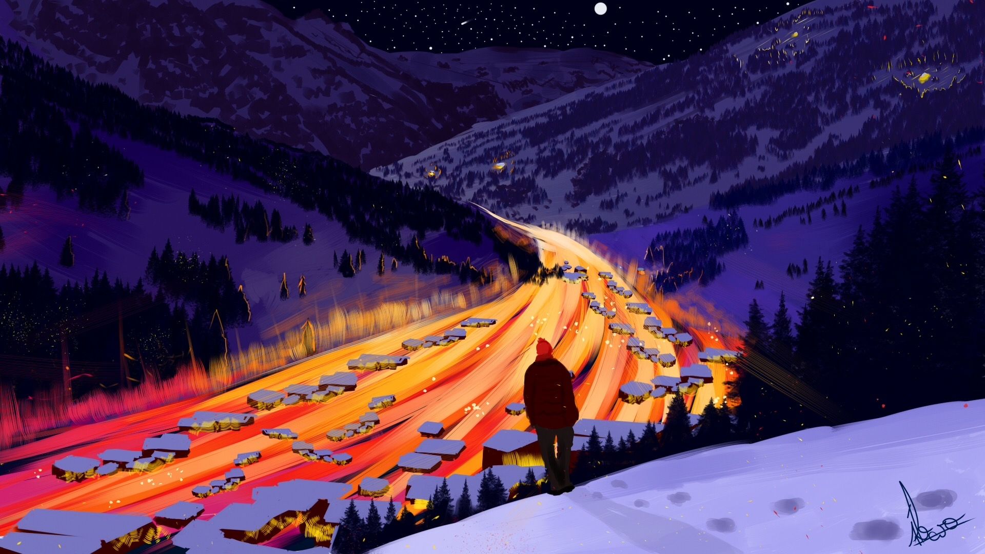 Cool Mountain Fantasy Art Wallpaper, HD Artist 4K Wallpaper, Image, Photo and Background