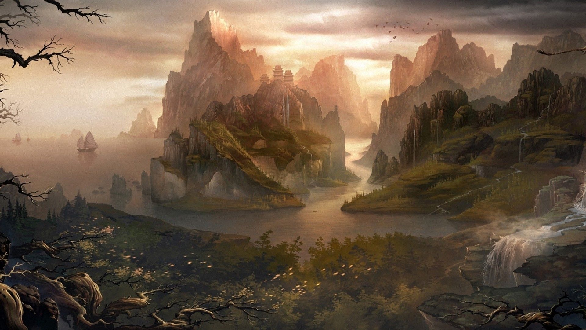 Cool Mountain Fantasy Art Wallpapers Wallpaper Cave