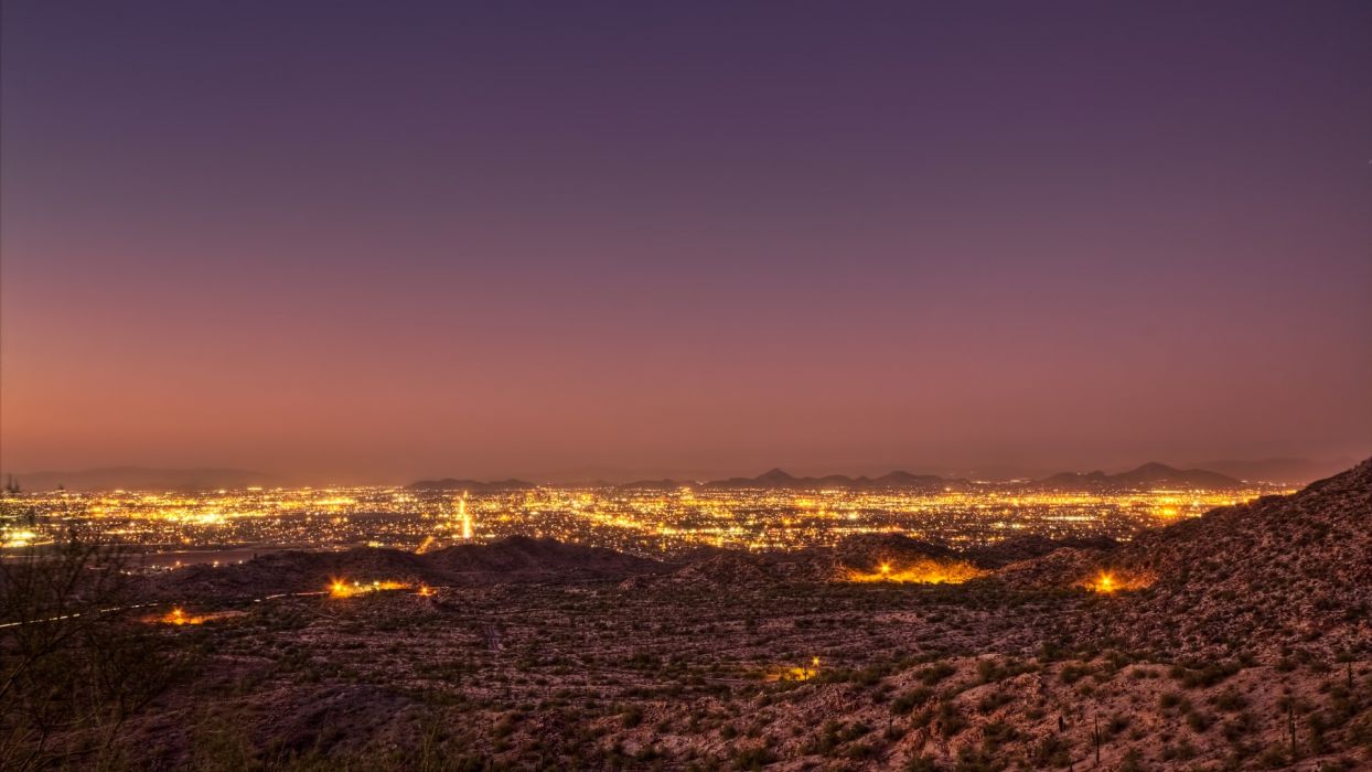 Night lights desert mexico landscapes hdr cities sky sunset wallpaperx1080