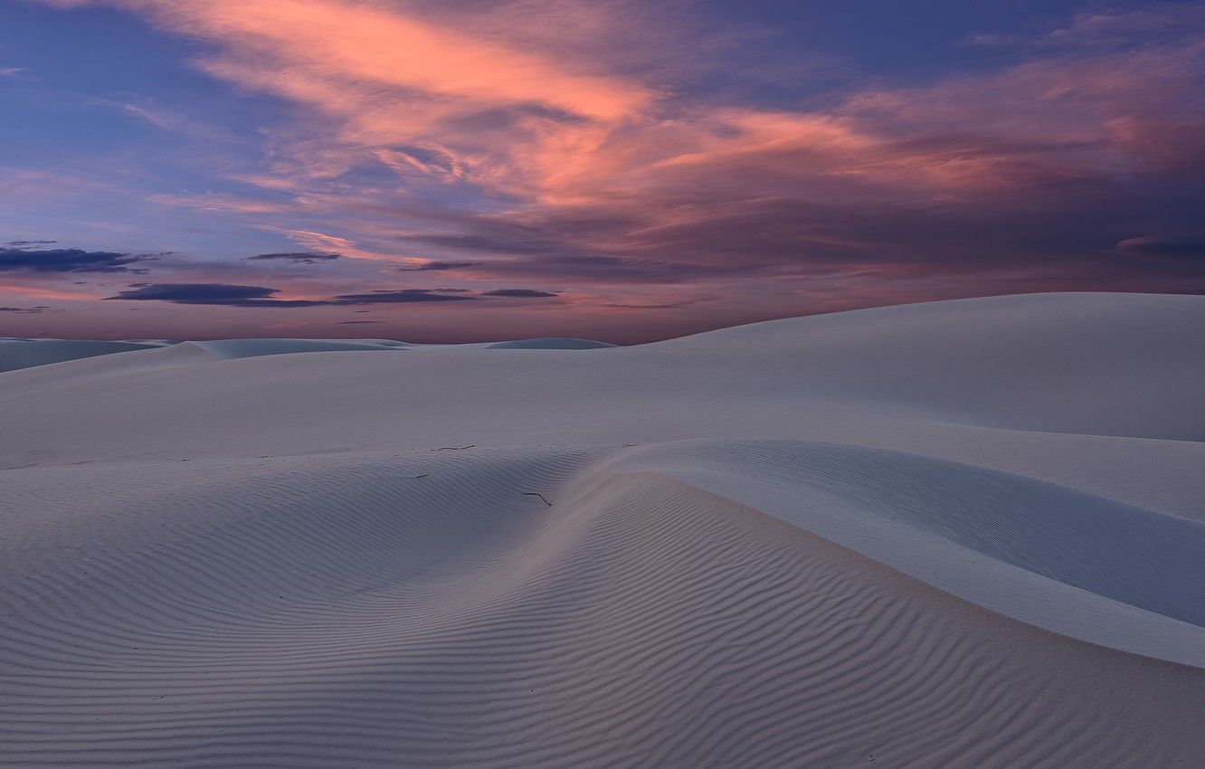 Wallpaper sand, sunset, desert, dunes, USA, New Mexico image for desktop, section пейзажи