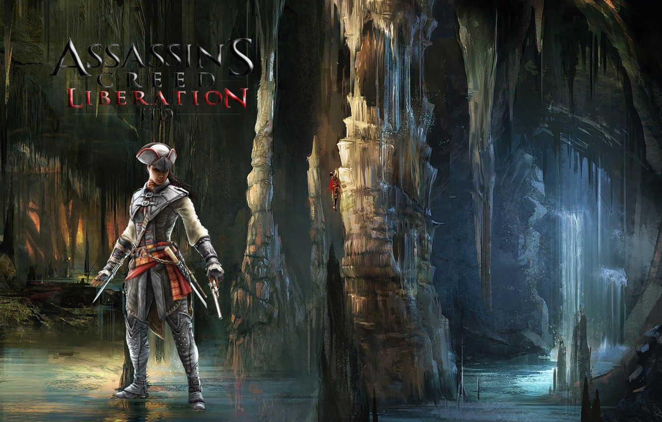 Wallpaper water, cave, Ubisoft, assassin, Avelina de Granpre, Assassins Creed:Liberation HD image for desktop, section игры