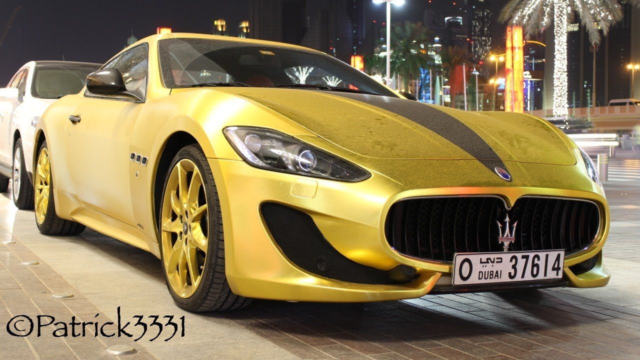 gold wrapped & Swarovski covered Maserati GranTurismo. Maserati granturismo, Gold maserati, Maserati