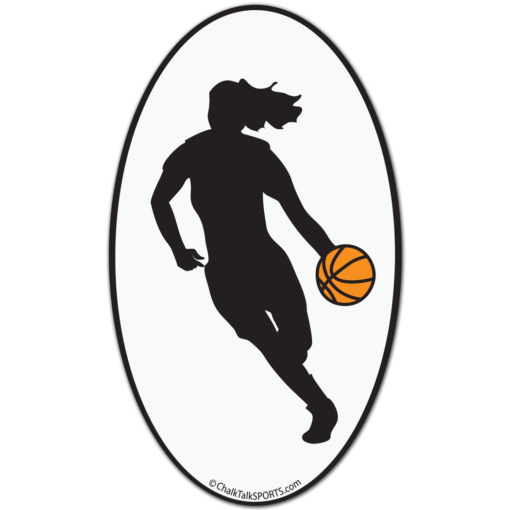 Basketball Car Magnet Silhouette. Girls Basketball Bumper Sticker