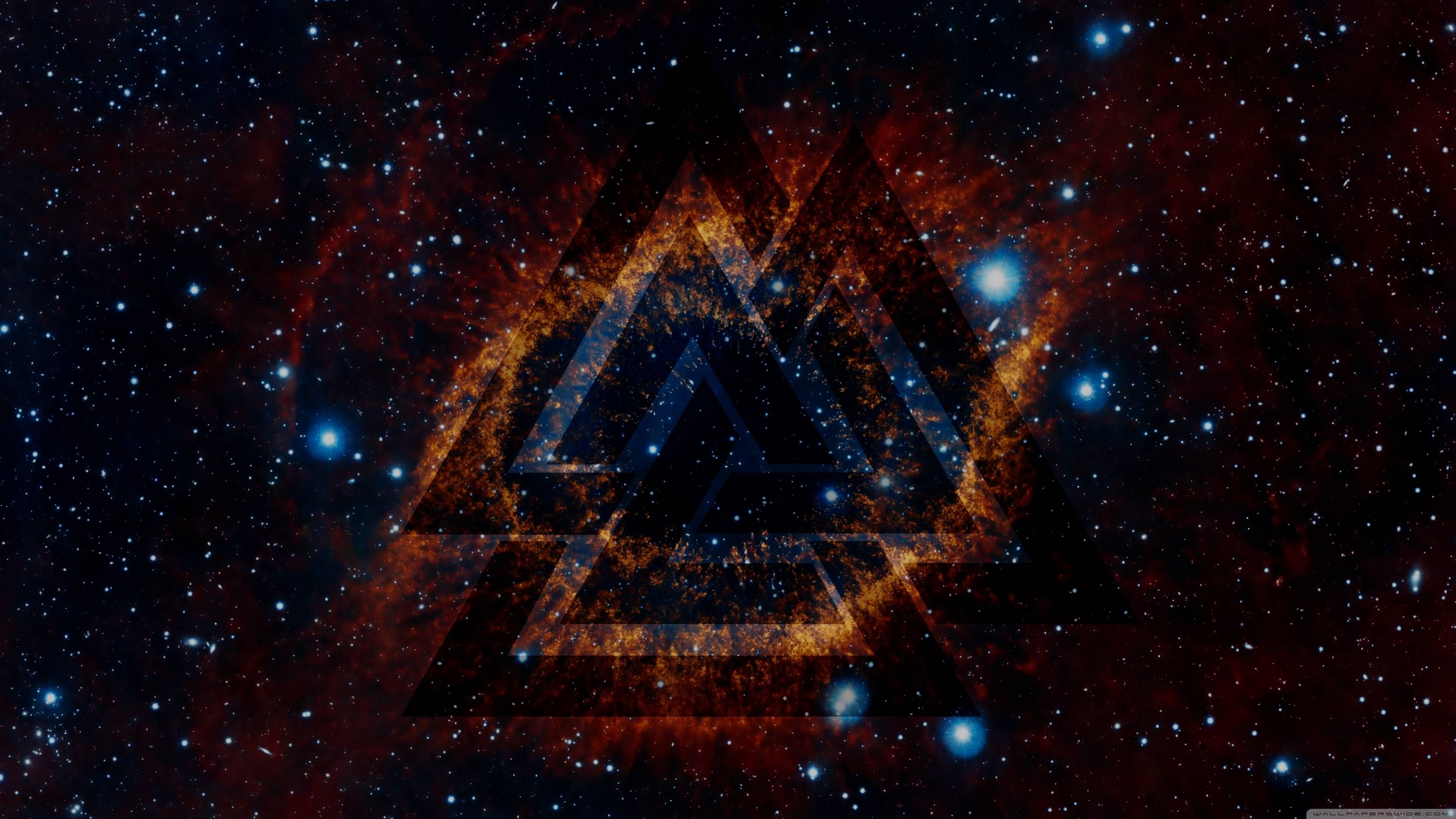 I combined a space wallpaper with a valknut overlay removed some noise and made myself a nice wallpape. Cool wallpaper, 3840x2160 wallpaper, Wallpaper