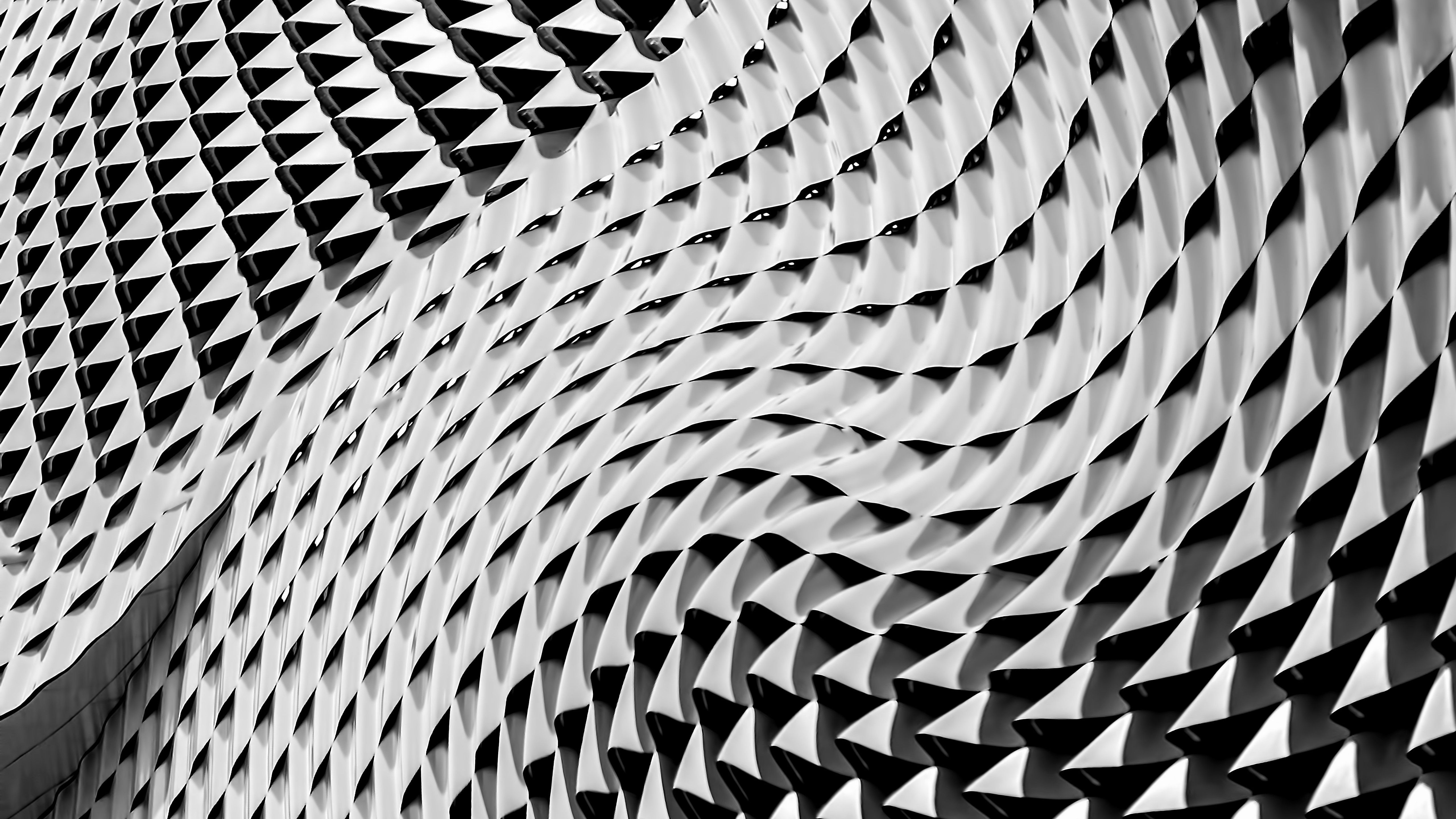 Gray Color Curved Pattern 5K Abstract Wallpaper