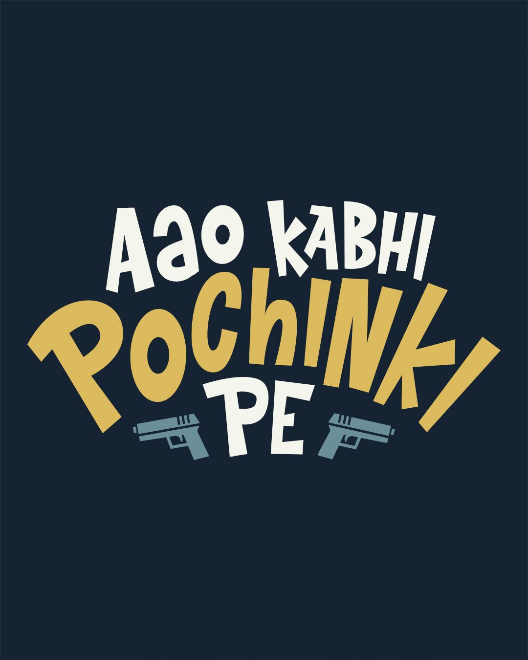 Buy Ao Kabhi Pochinki Pe Blue Printed Half Sleeve T