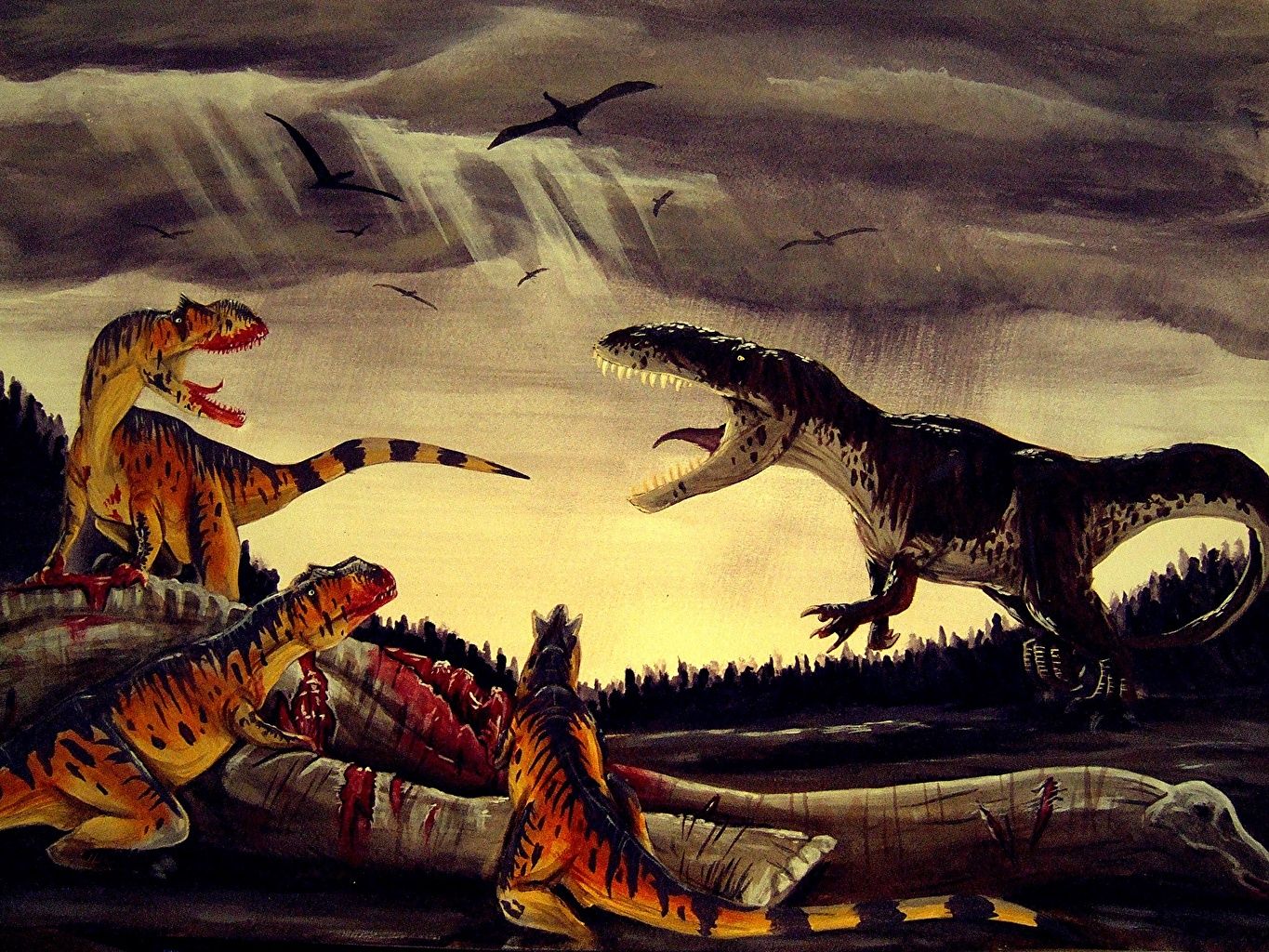 Picture Alexander Lovegrove Dinosaurs Torvosaurus and Allosaurus