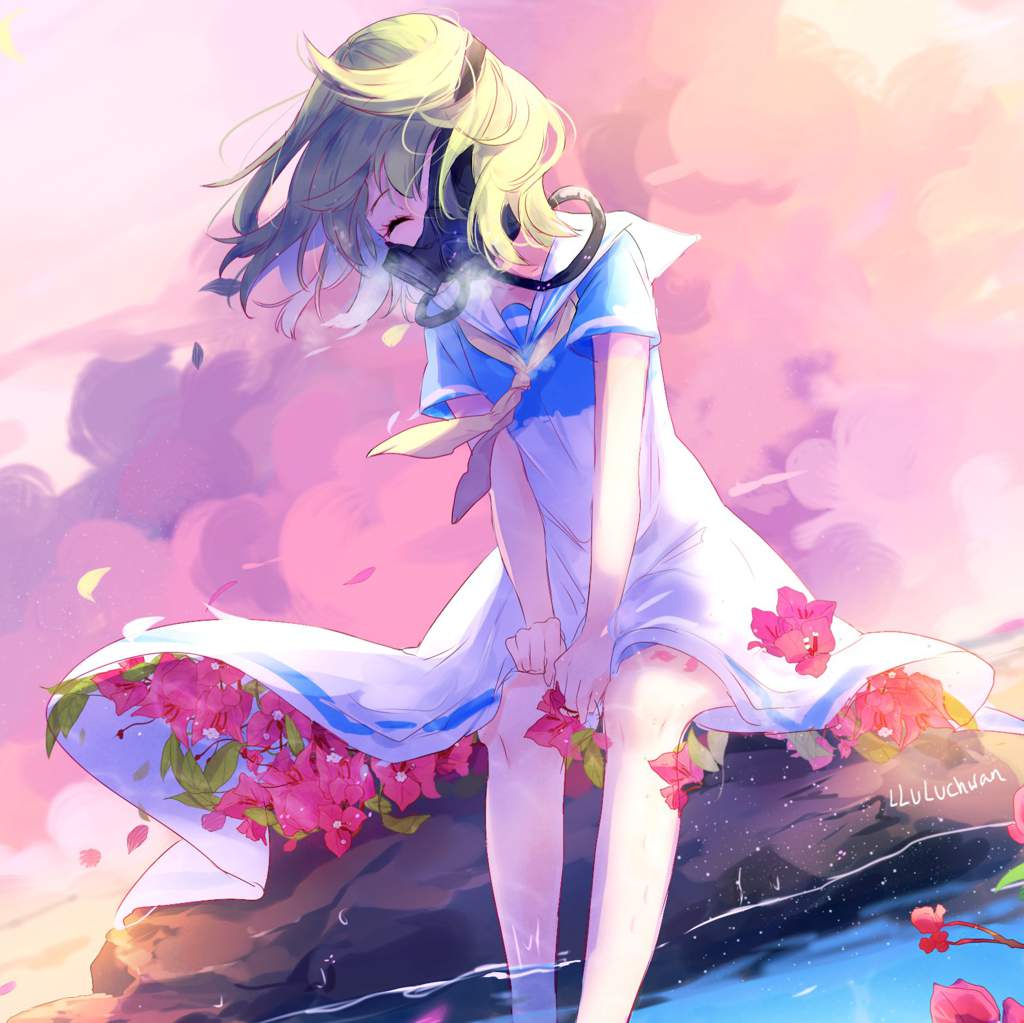 Anime Wallpaper #anime #animegirl #animecute #animekawaii #animeohana #animegreenhair #flowers #ohana #kawaii #cute #luluchwan