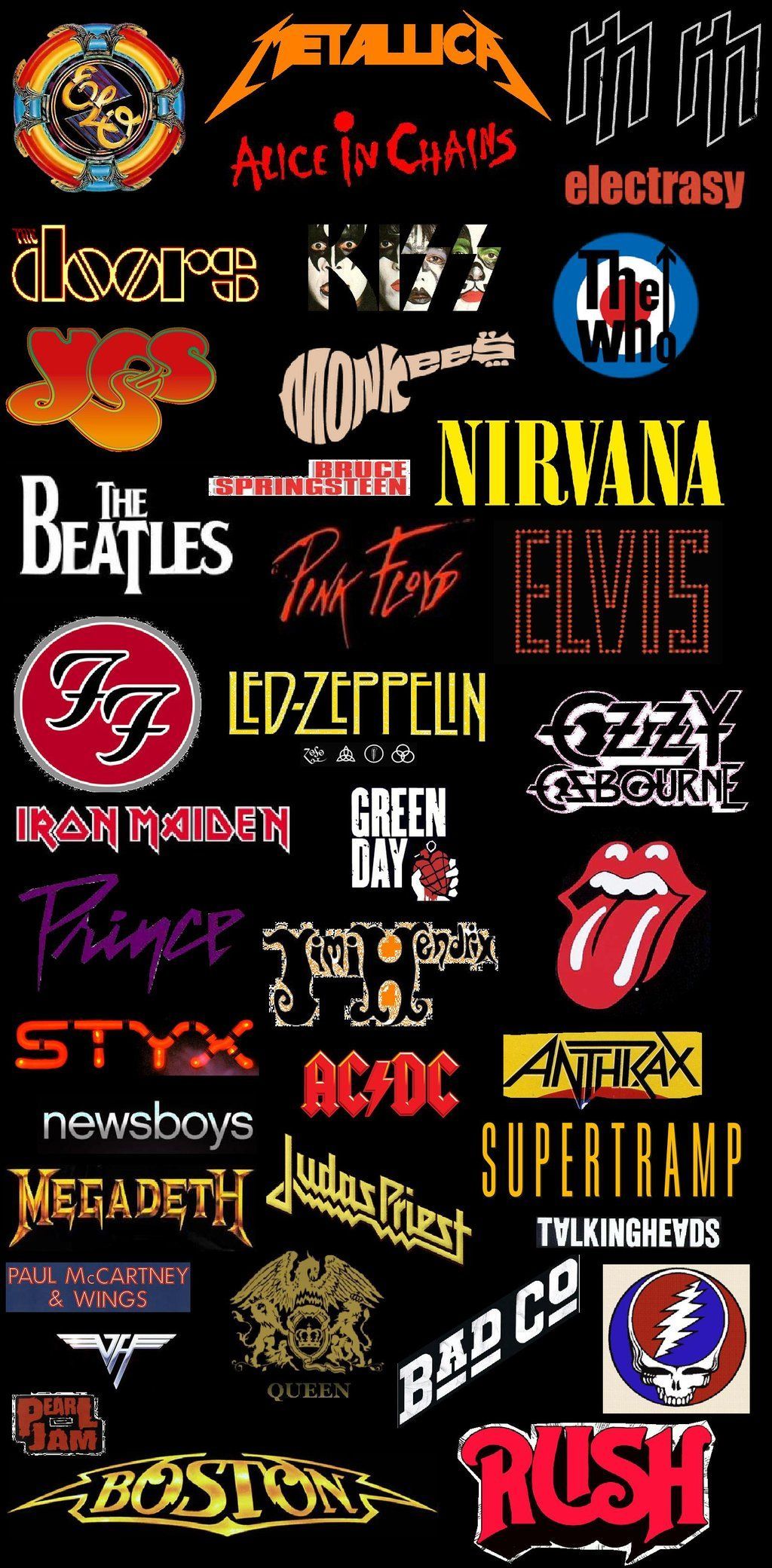 Rock Bands Collage Wallpaper