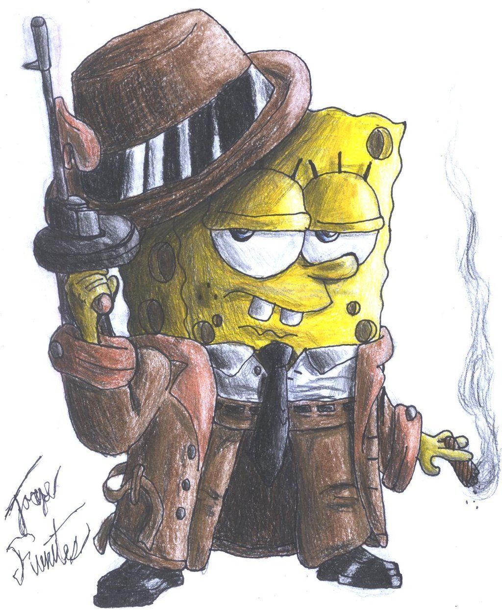 Gangster Spongebob Squarepants Coloring Pages