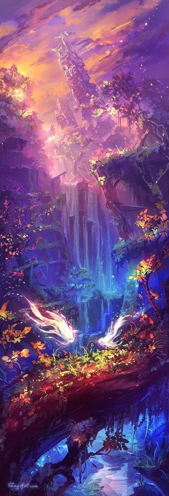 Fantasy. Fantasy landscape, Beautiful fantasy art, Anime scenery