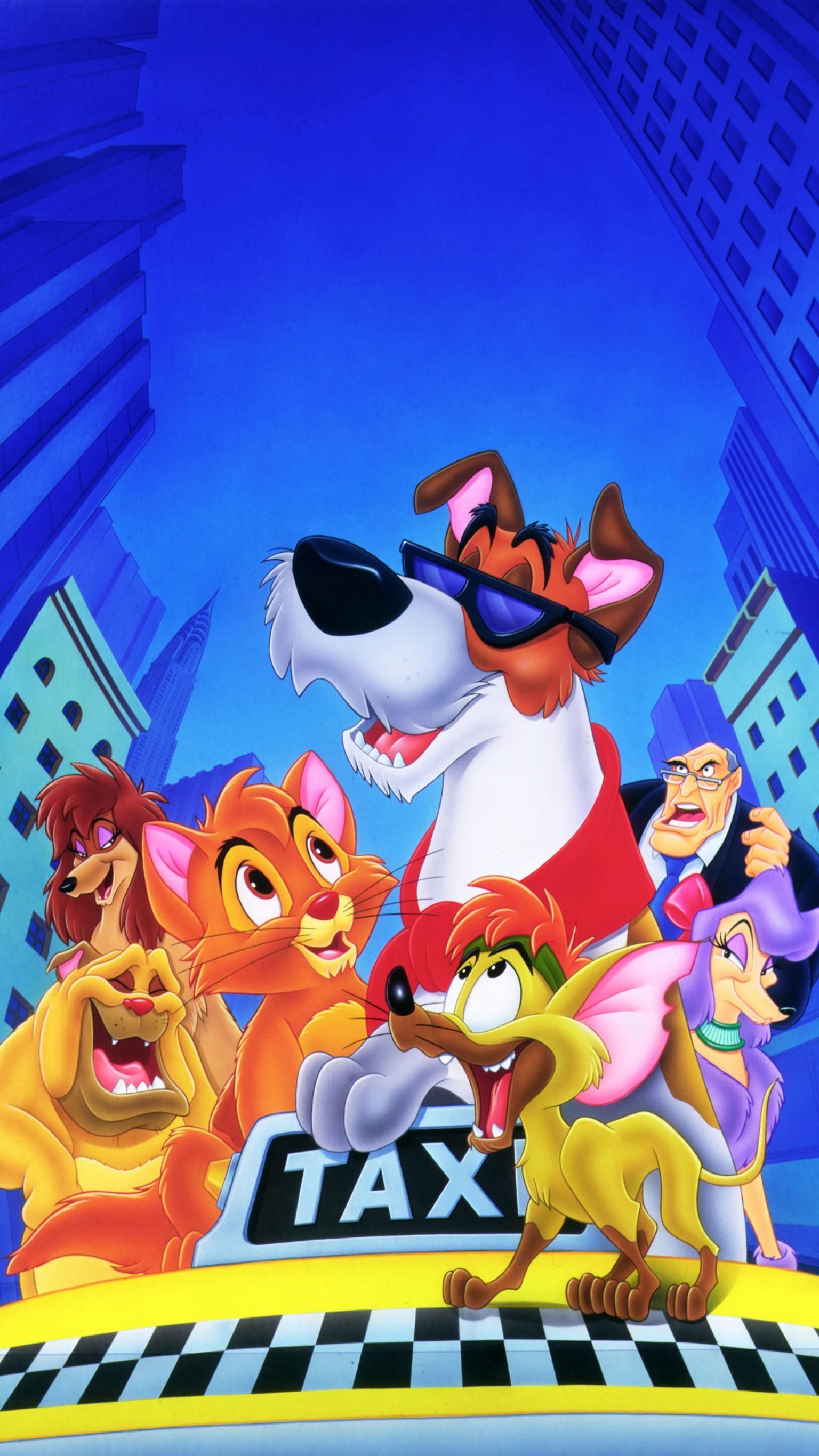Oliver & Company (1988) Phone Wallpaper. Moviemania. Disney pixar characters, iPhone background disney, Oliver and company