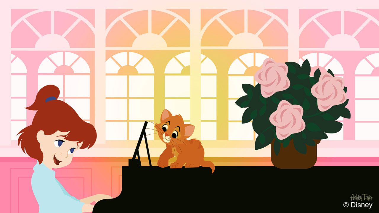 Disney Doodle: Jenny from 'Oliver and Company' Explores Disney's Grand Floridian Resort & Spa Lobby. Disney Parks Blog