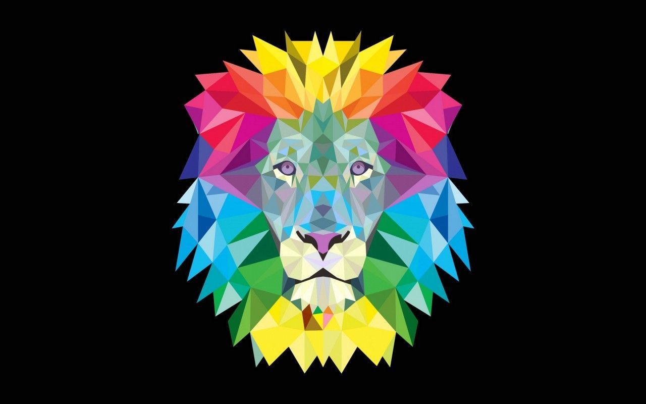 Geometric Lion Wallpaper. Geometric lion, Colorful lion, Lion wallpaper
