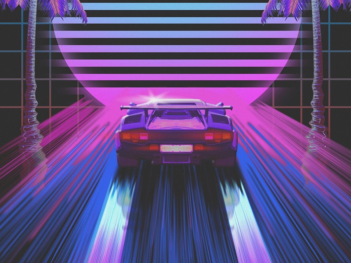 80s Retro Neon Car Wallpaper Free 80s Retro Neon Car Background