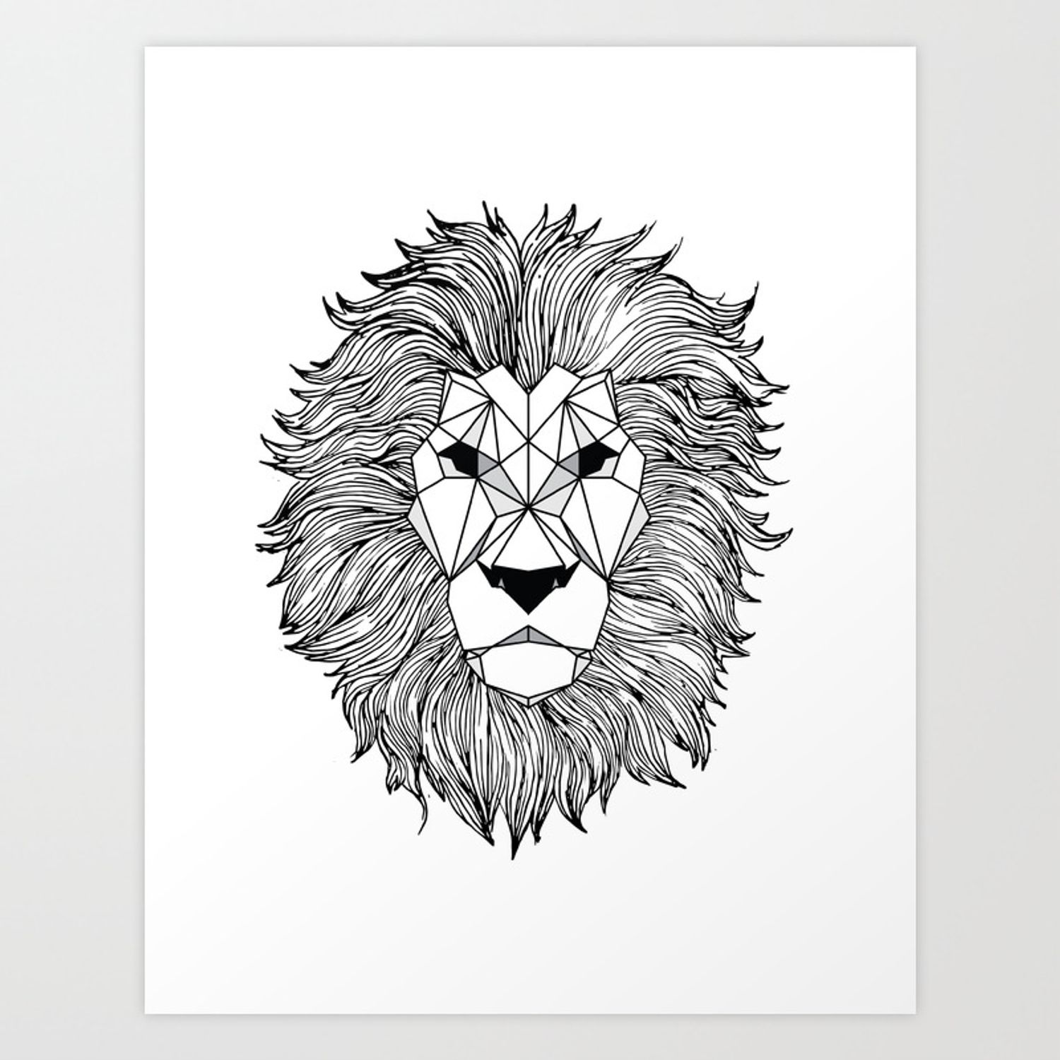 Geometric Lion Art Print